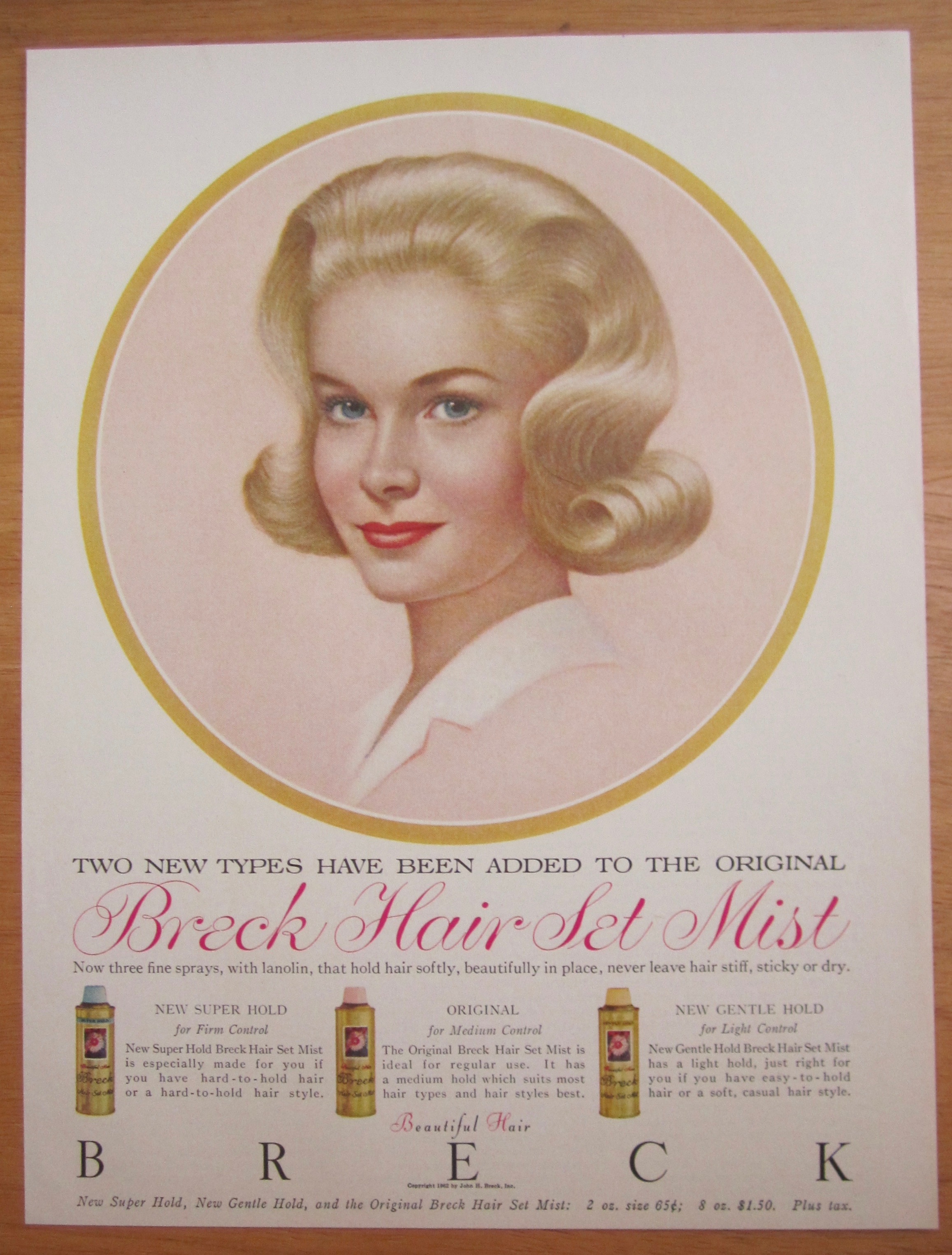 1962 Breck Shampoo w/Lovely Blue-Eyed Blonde Woman