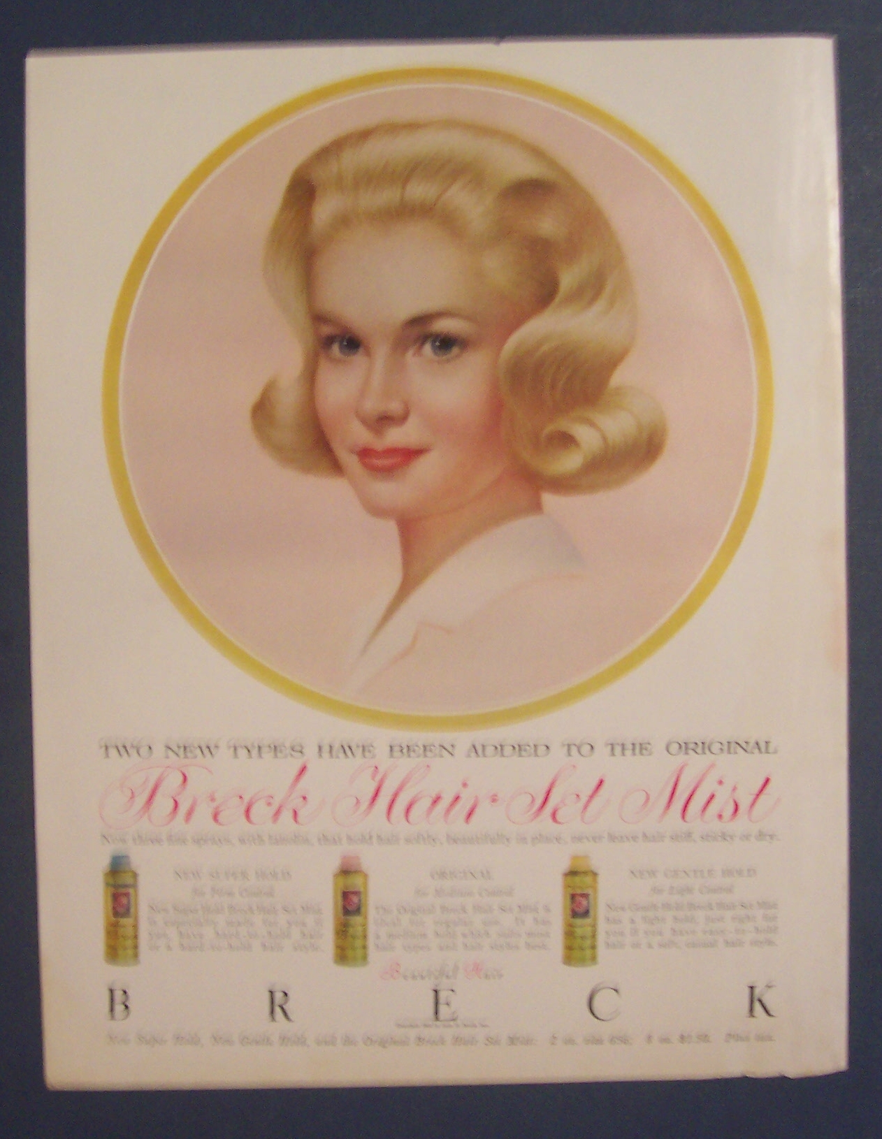 1962 Breck Shampoo w/Lovely Blue-Eyed Blonde Woman