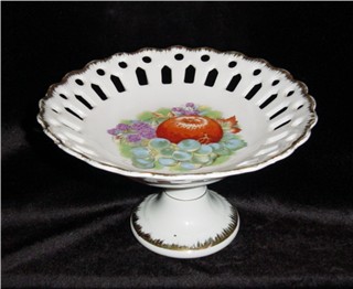 Napco Handpainted Footed Dish