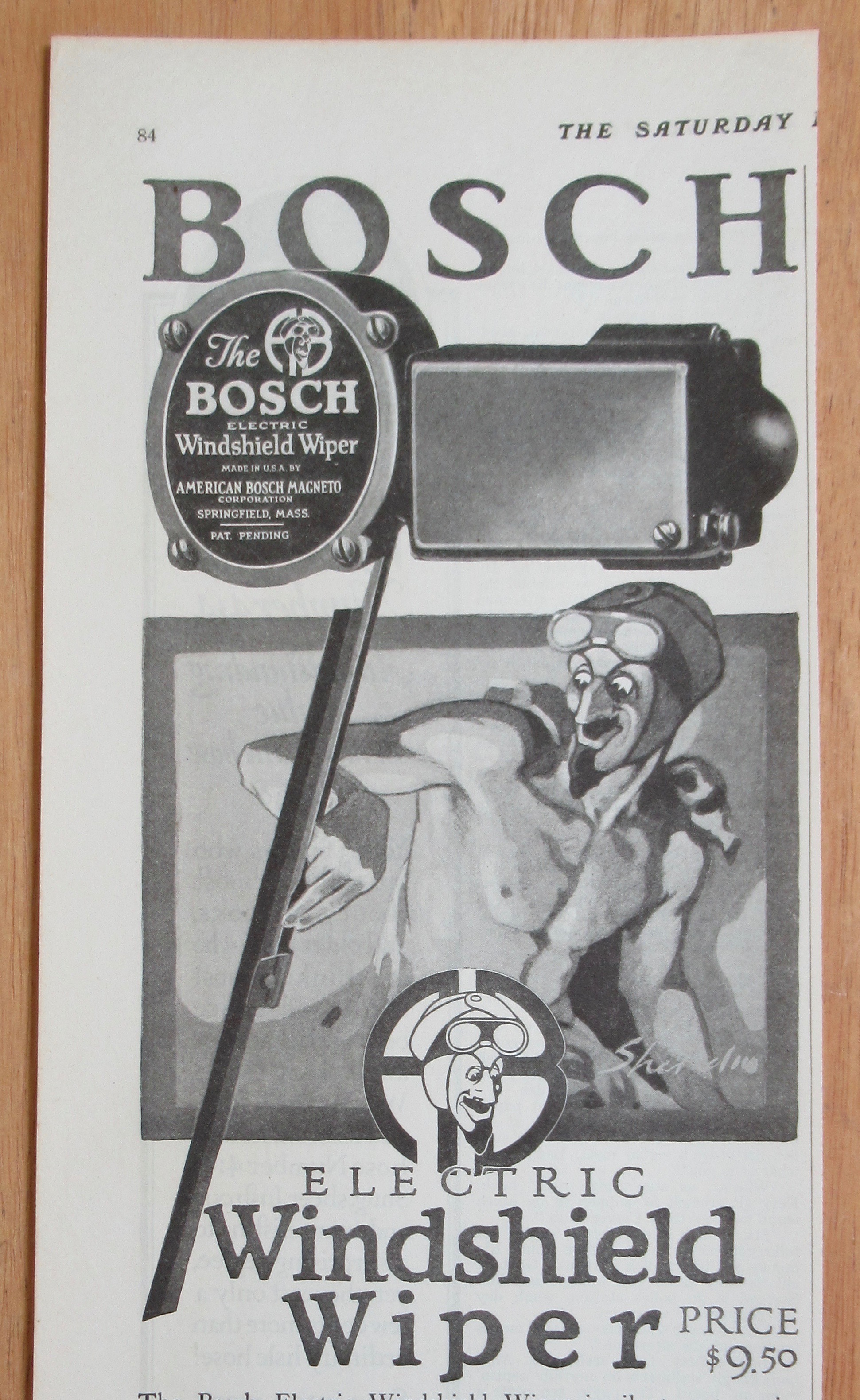 1924 Bosch Electric Windshield Wiper with an Evil Man