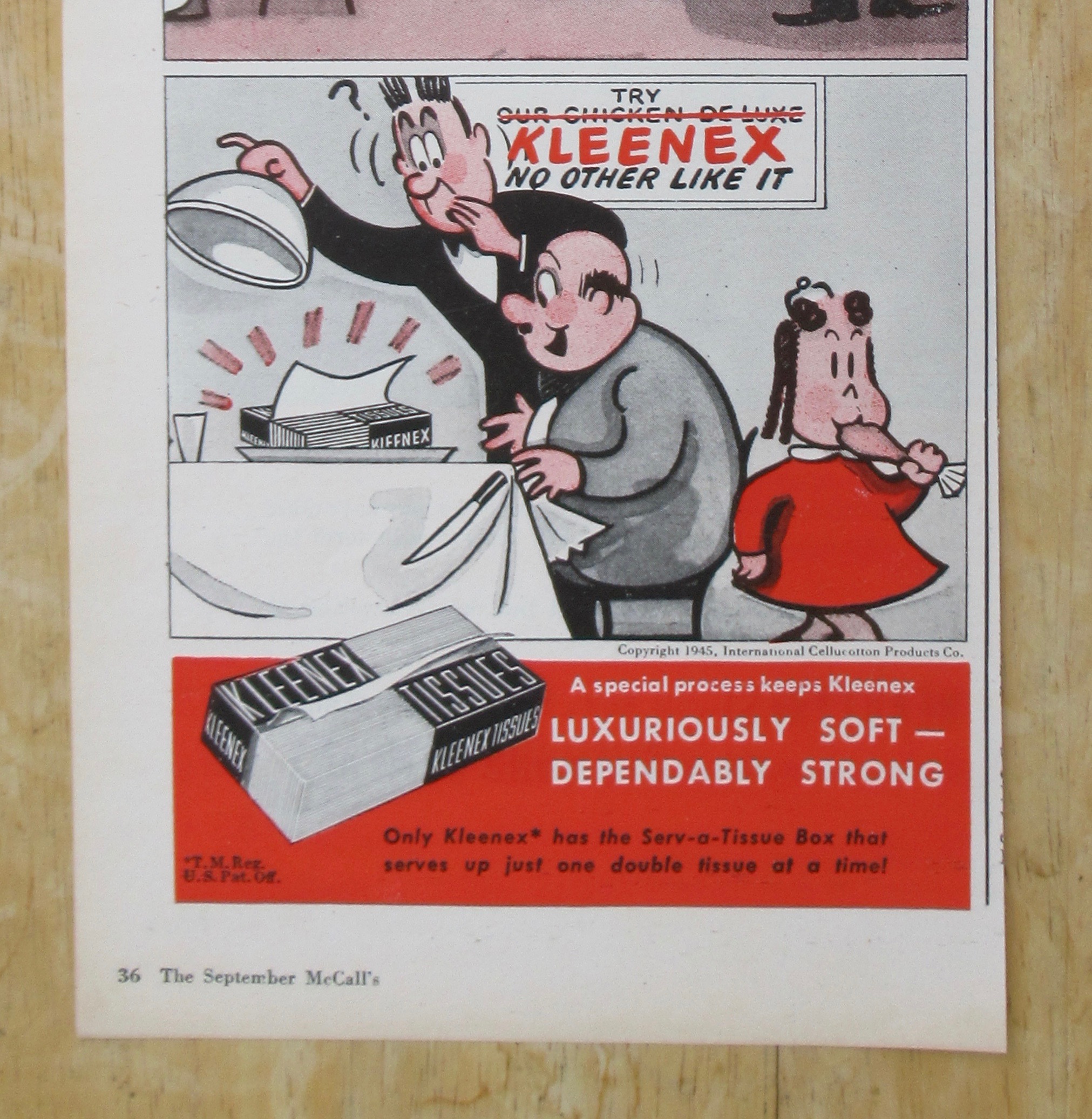 1945 Kleenex Tissue with Little Lulu By Marge