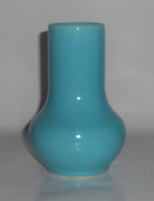 VINTAGE Bauer Pottery Hi-Fire Gloss Turquoise #214 Vase