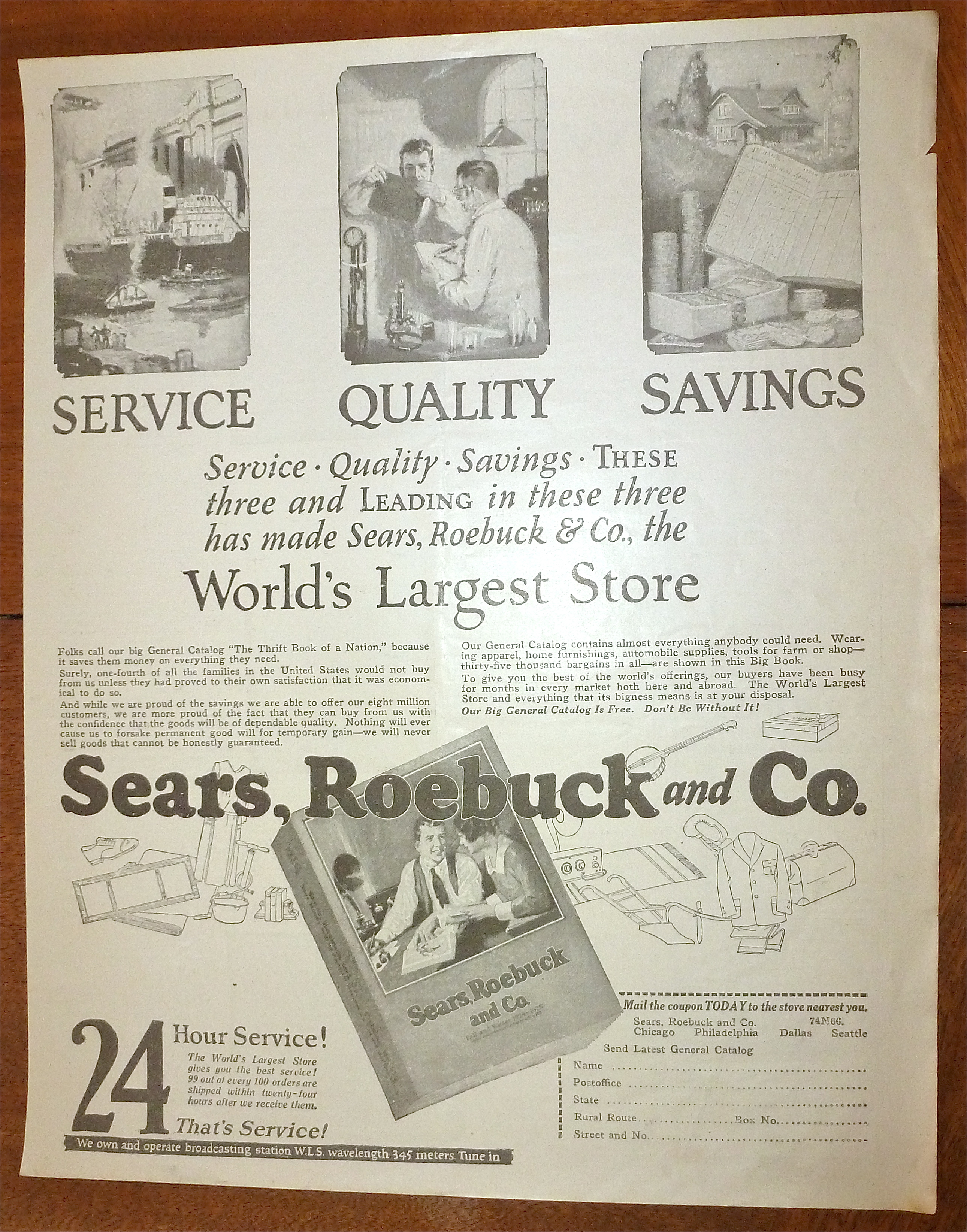 1924 Sears, Roebuck & Company with Catalog