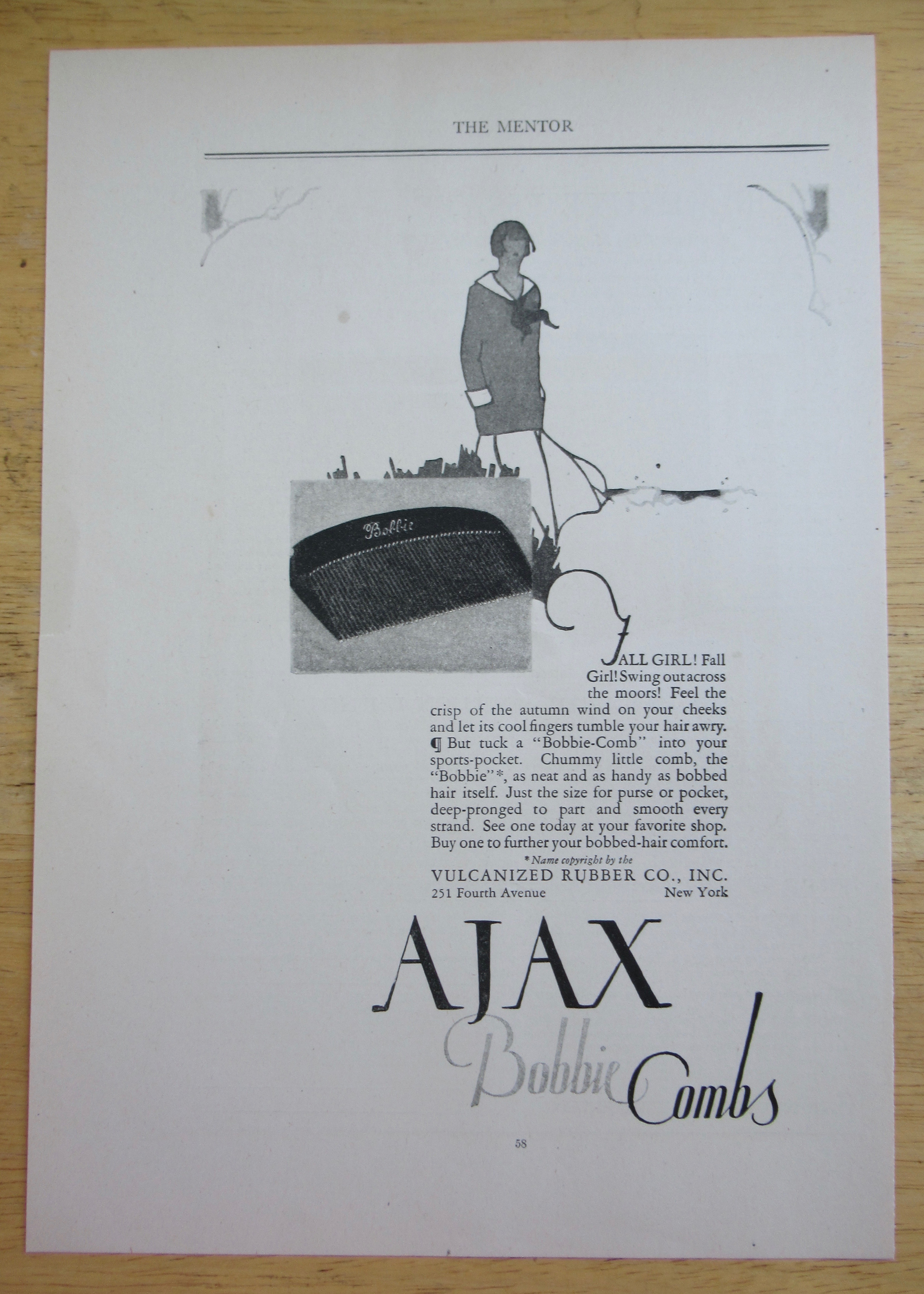 1924 Ajax Bobbie Combs with Girl Walking & Comb