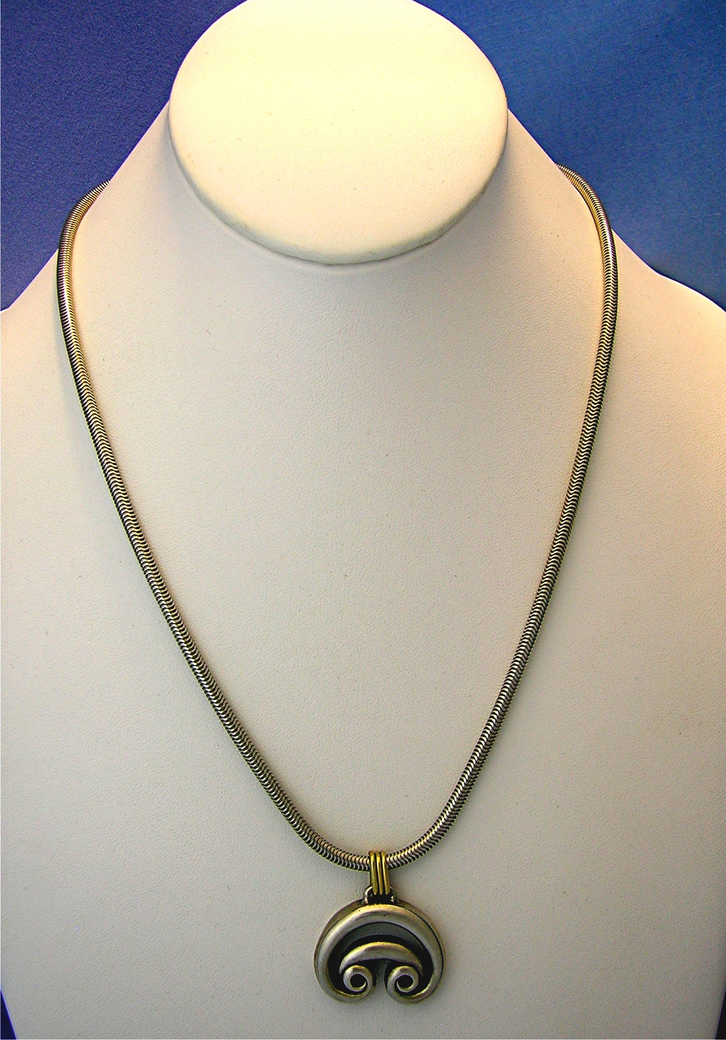 Necklace Sterling Silver and 18K Gold Designer WALLS Sn