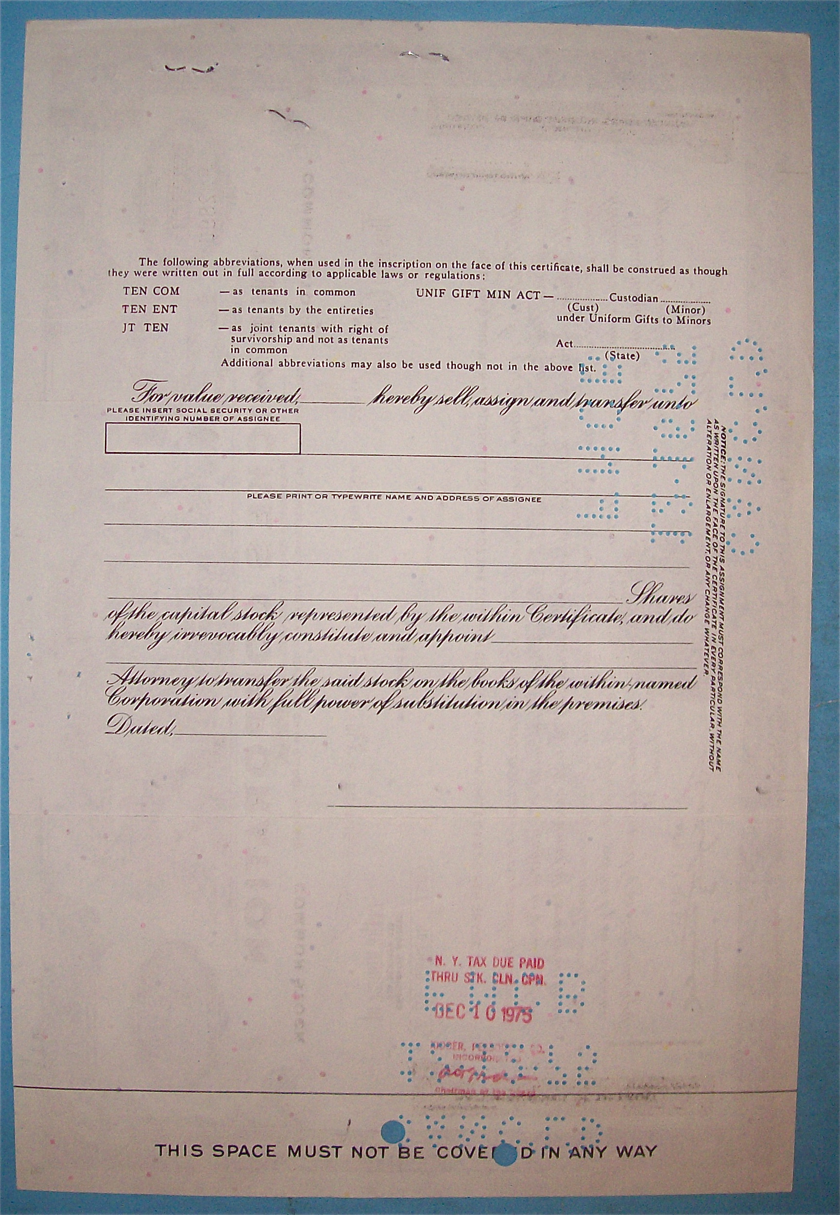 1973 Wickes Corporation Stock Certificate