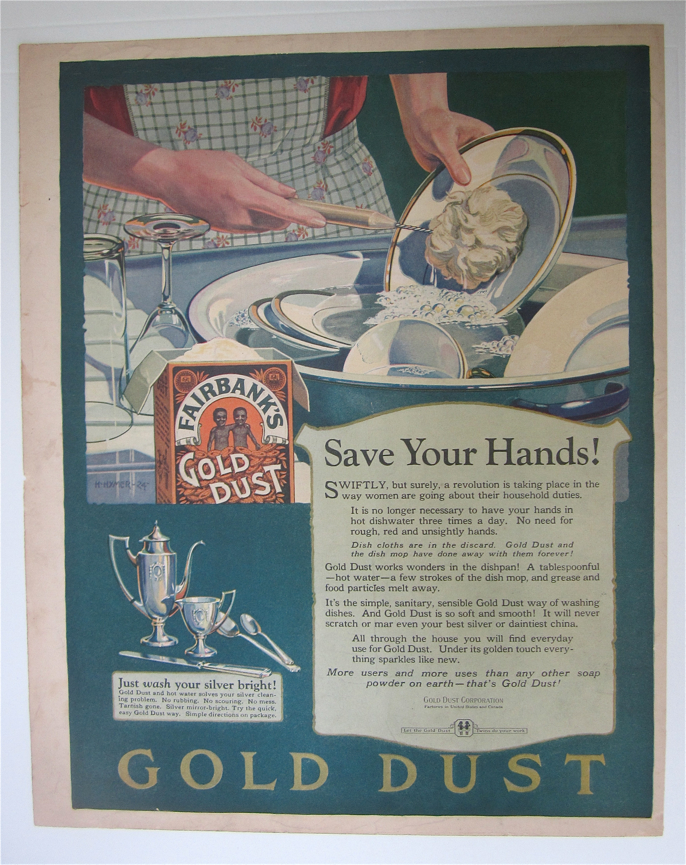 1924 Fairbank's Gold Dust Washing Powder with Dishes