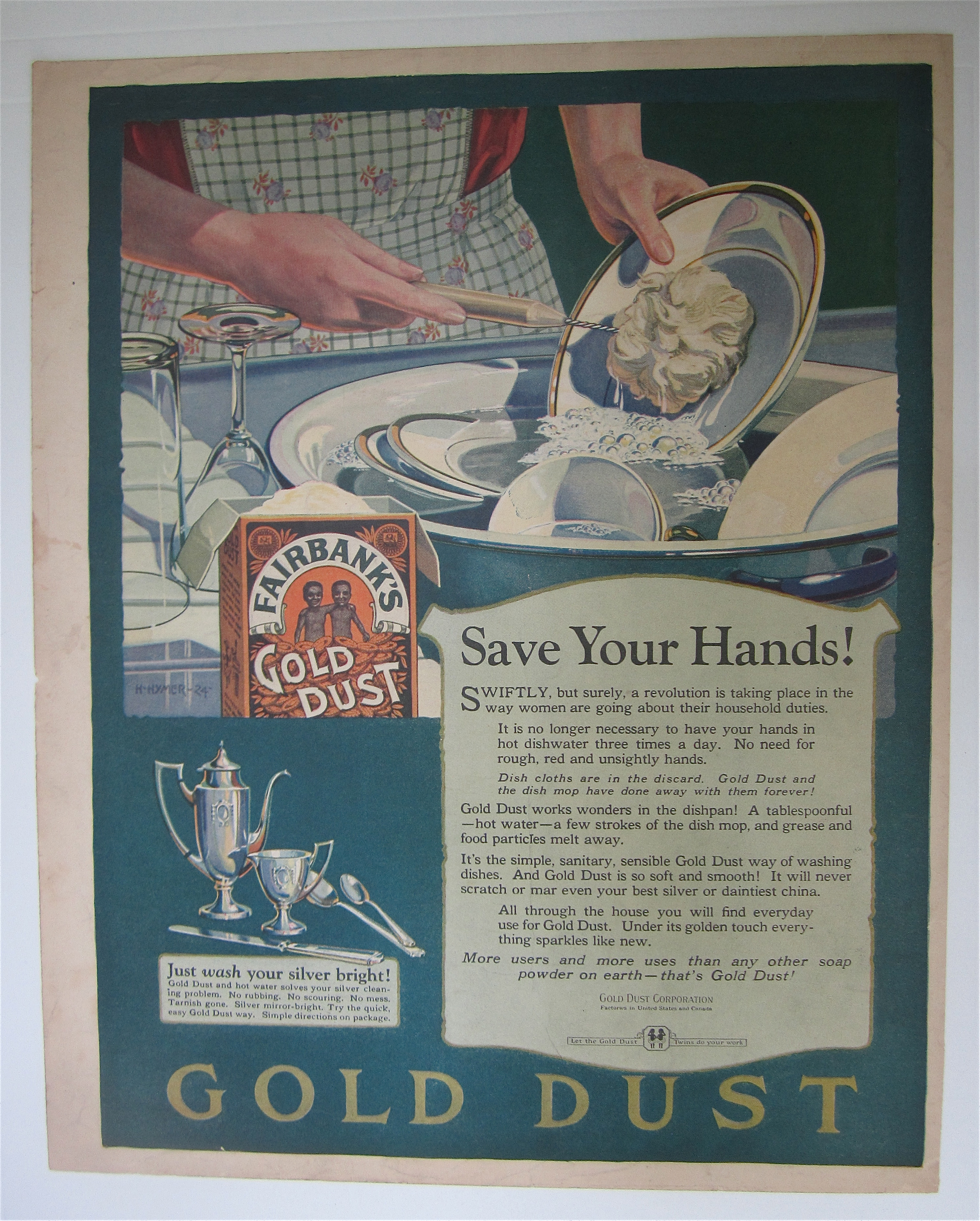 1924 Fairbank's Gold Dust Washing Powder with Dishes