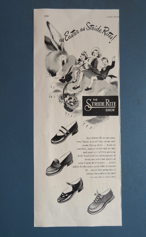 1951 Stride Rite Shoes with Children Riding on Easter Bunny