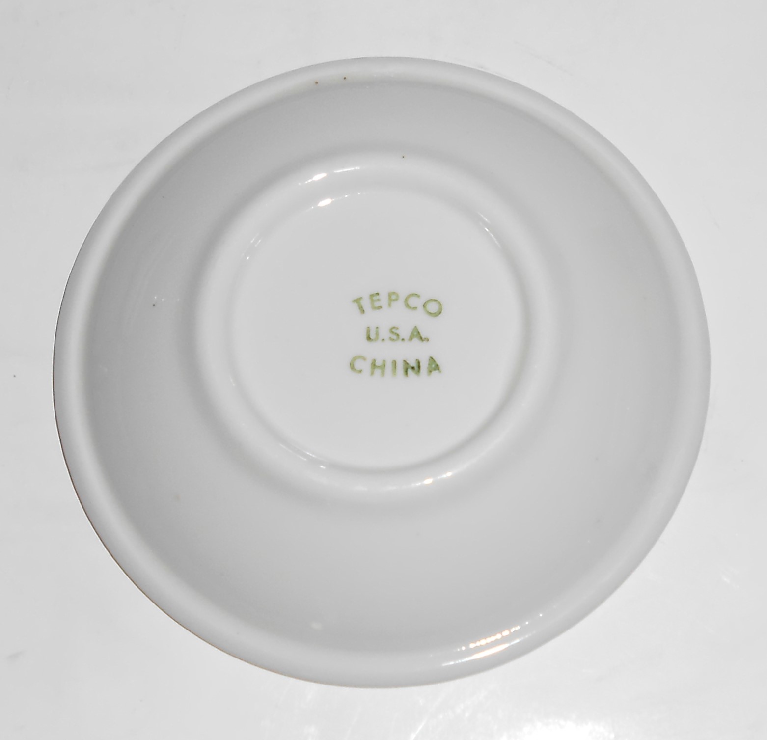 VINTAGE TEPCO Restaurant China Green Bands Fruit Bowl