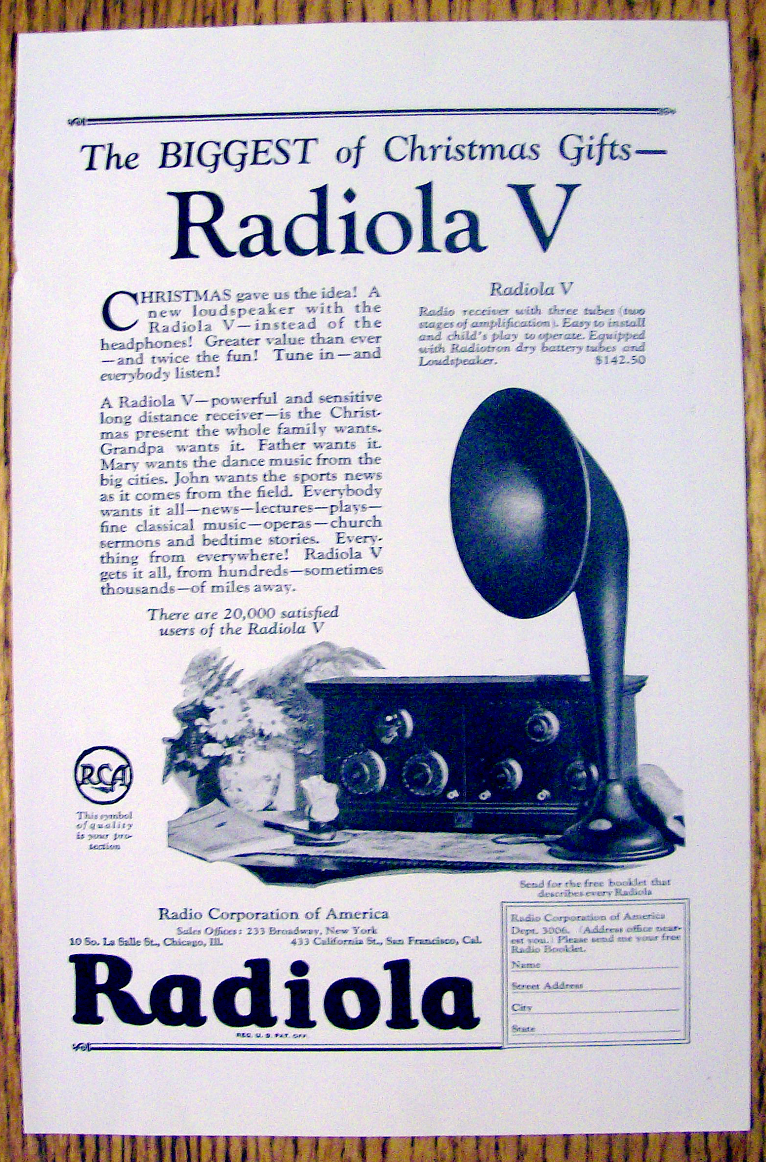 1923 Radiola V Receiver
