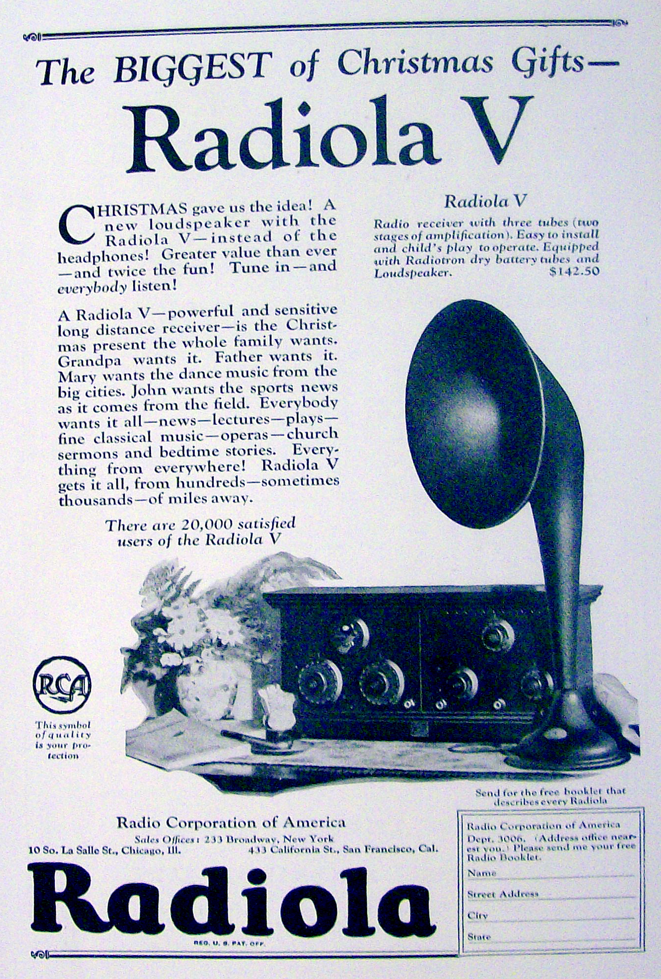 1923 Radiola V Receiver