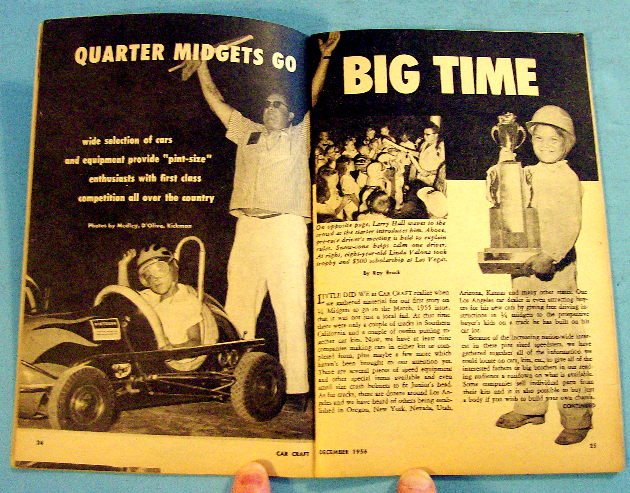 Car Craft December 1956 1/4 Midgets