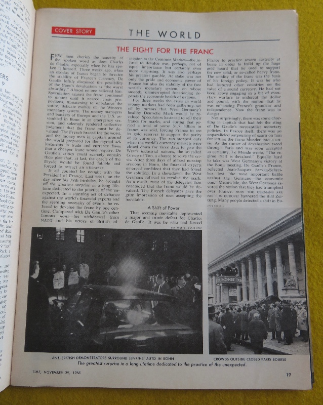 Time Magazine November 29, 1968 World Money Crisis