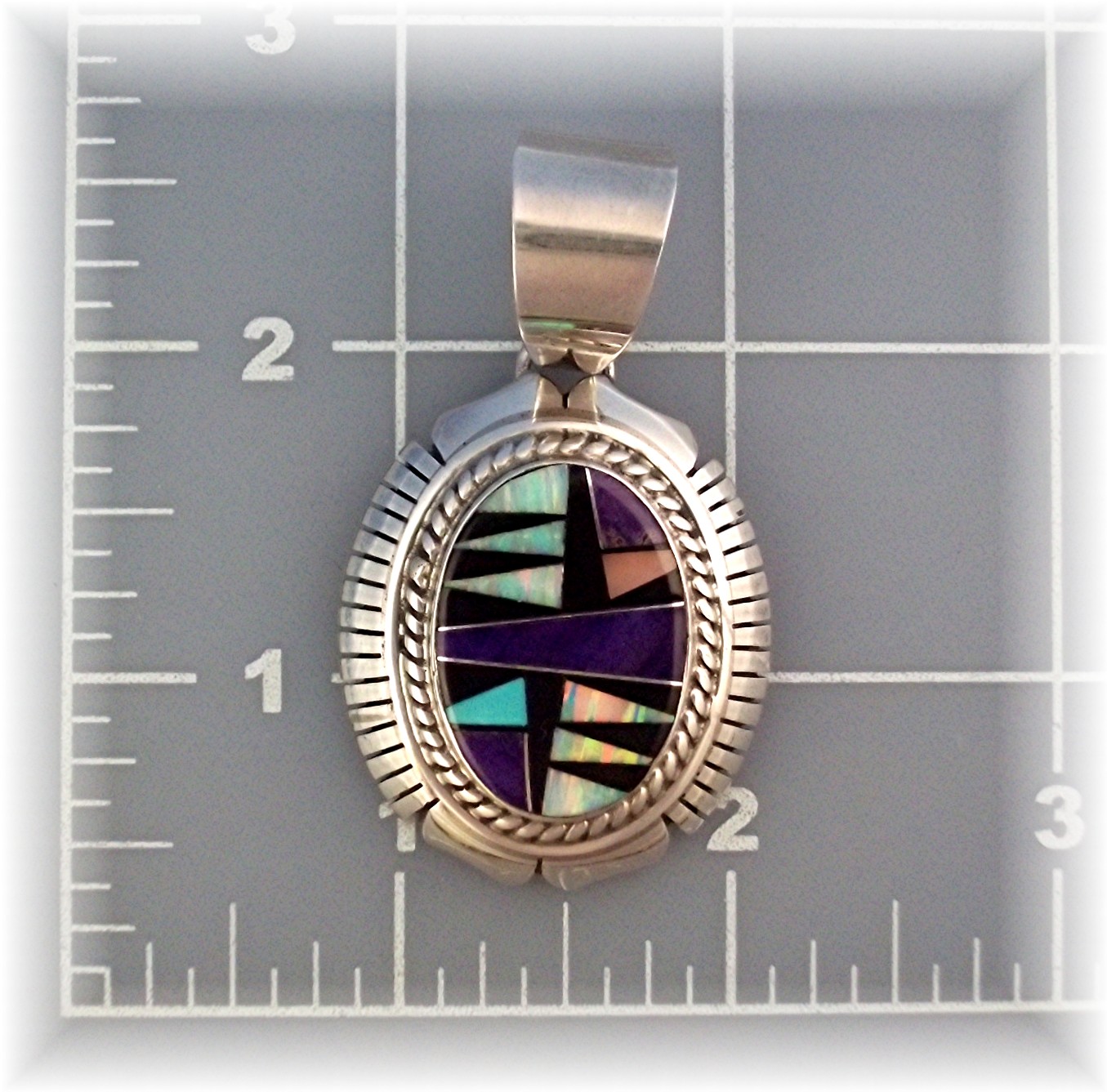 Pendant Sterling Silver Inaly Opal Onyx  Signed TF