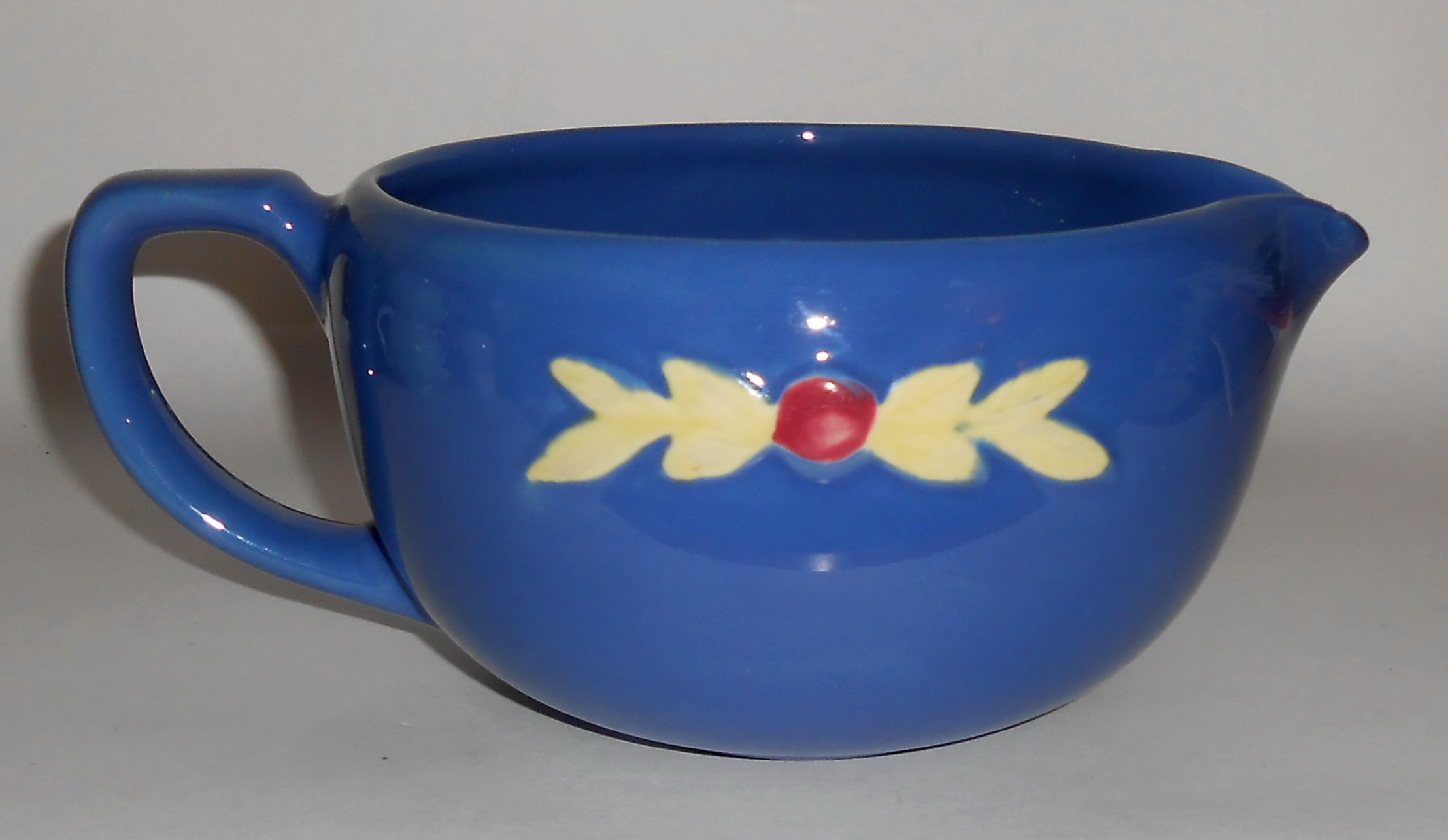 Coors Pottery Rosebud Blue Medium Handled Batter Bowl