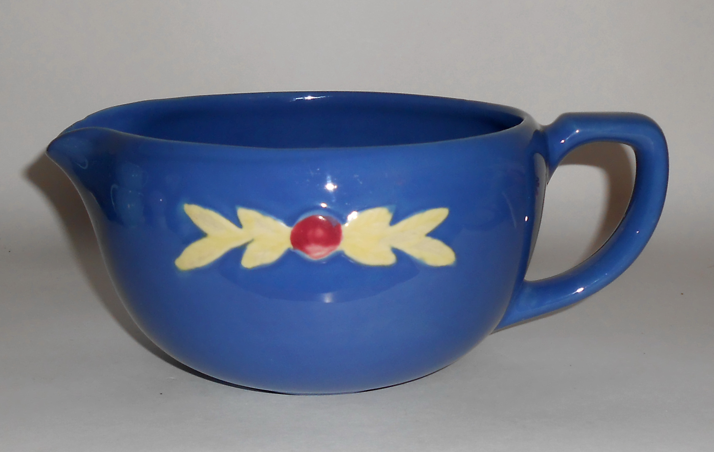Coors Pottery Rosebud Blue Medium Handled Batter Bowl