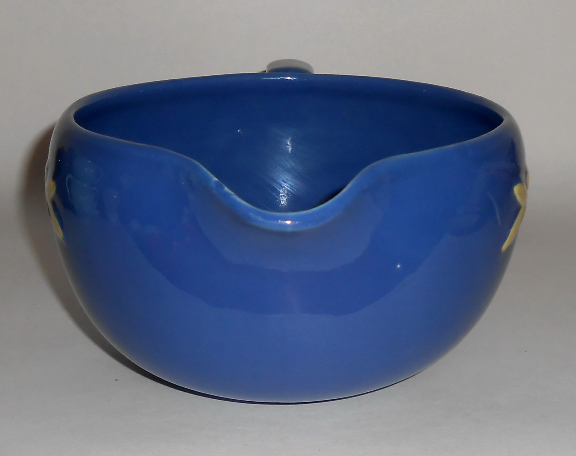 Coors Pottery Rosebud Blue Medium Handled Batter Bowl