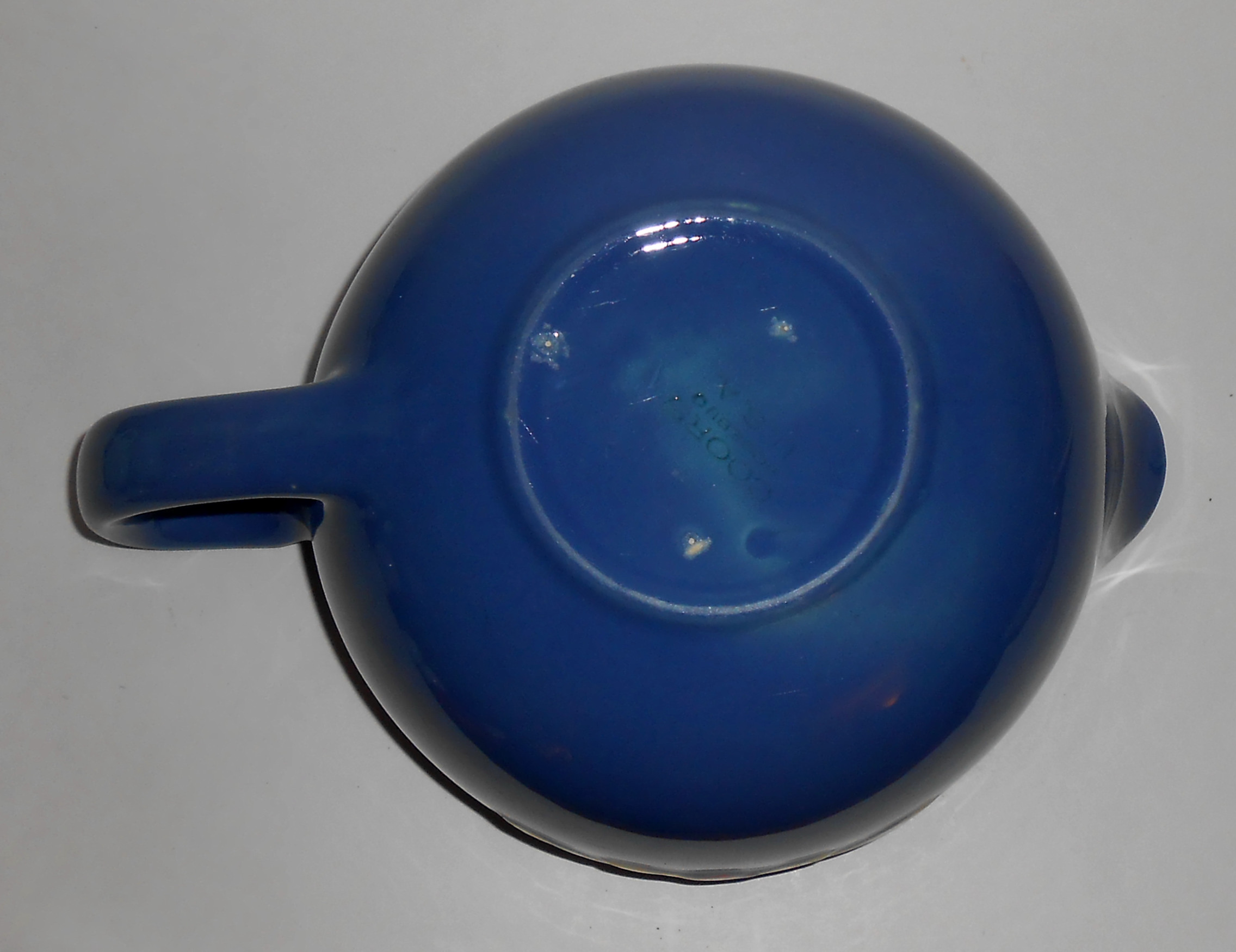 Coors Pottery Rosebud Blue Medium Handled Batter Bowl