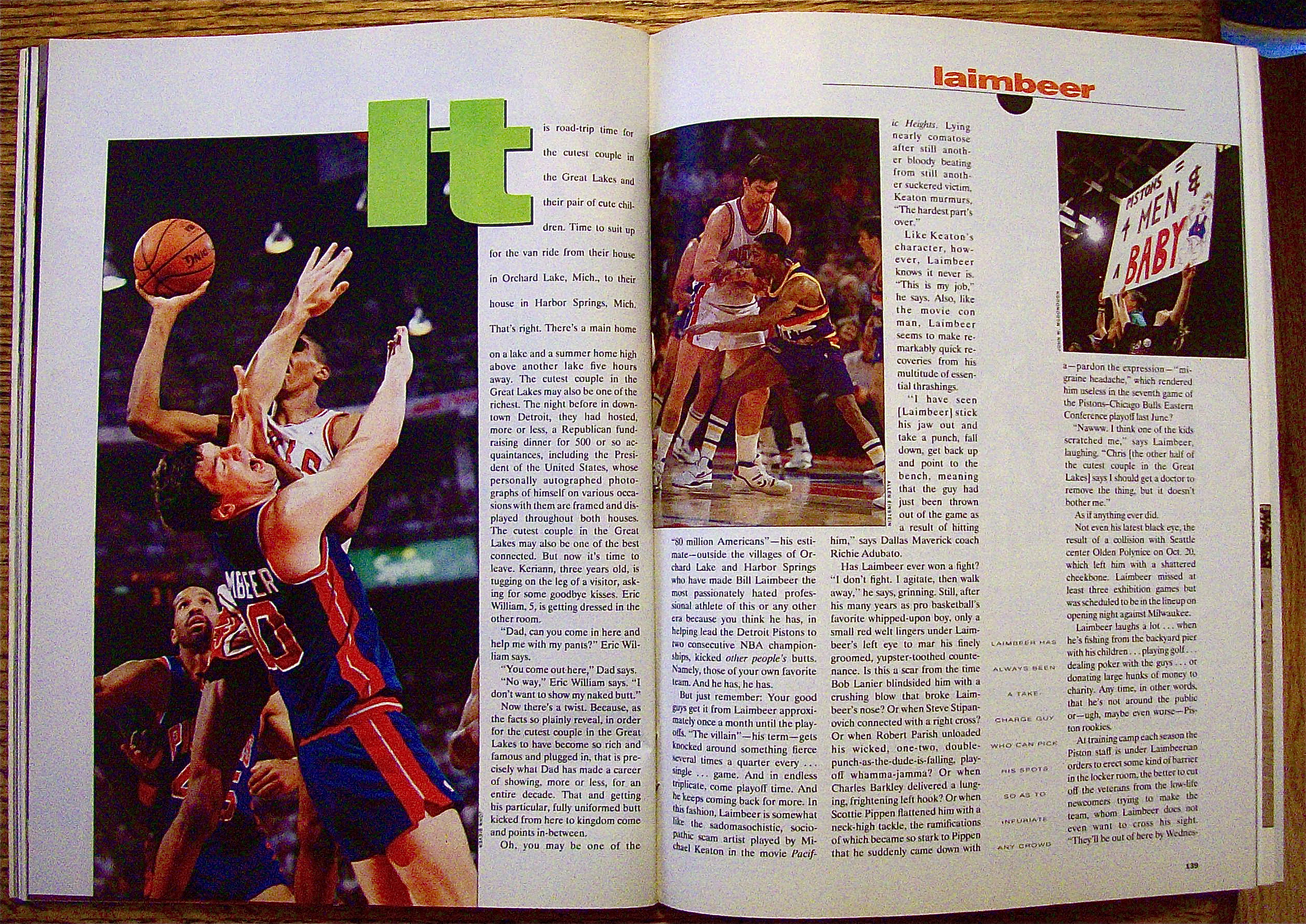 Sports Illustrated Magazine November 5, 1990 B Laimbeer