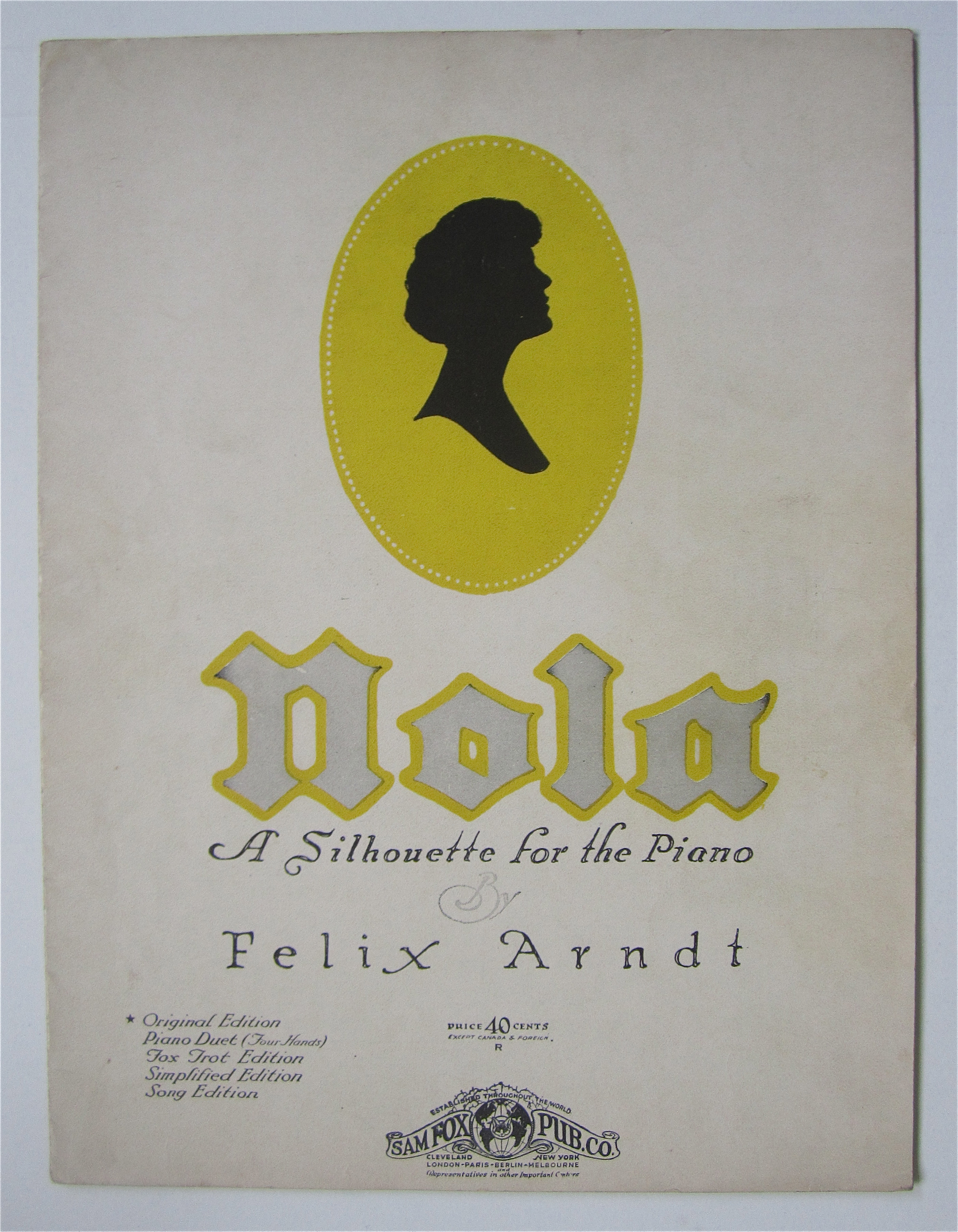 Sheet Music For 1926 Nola