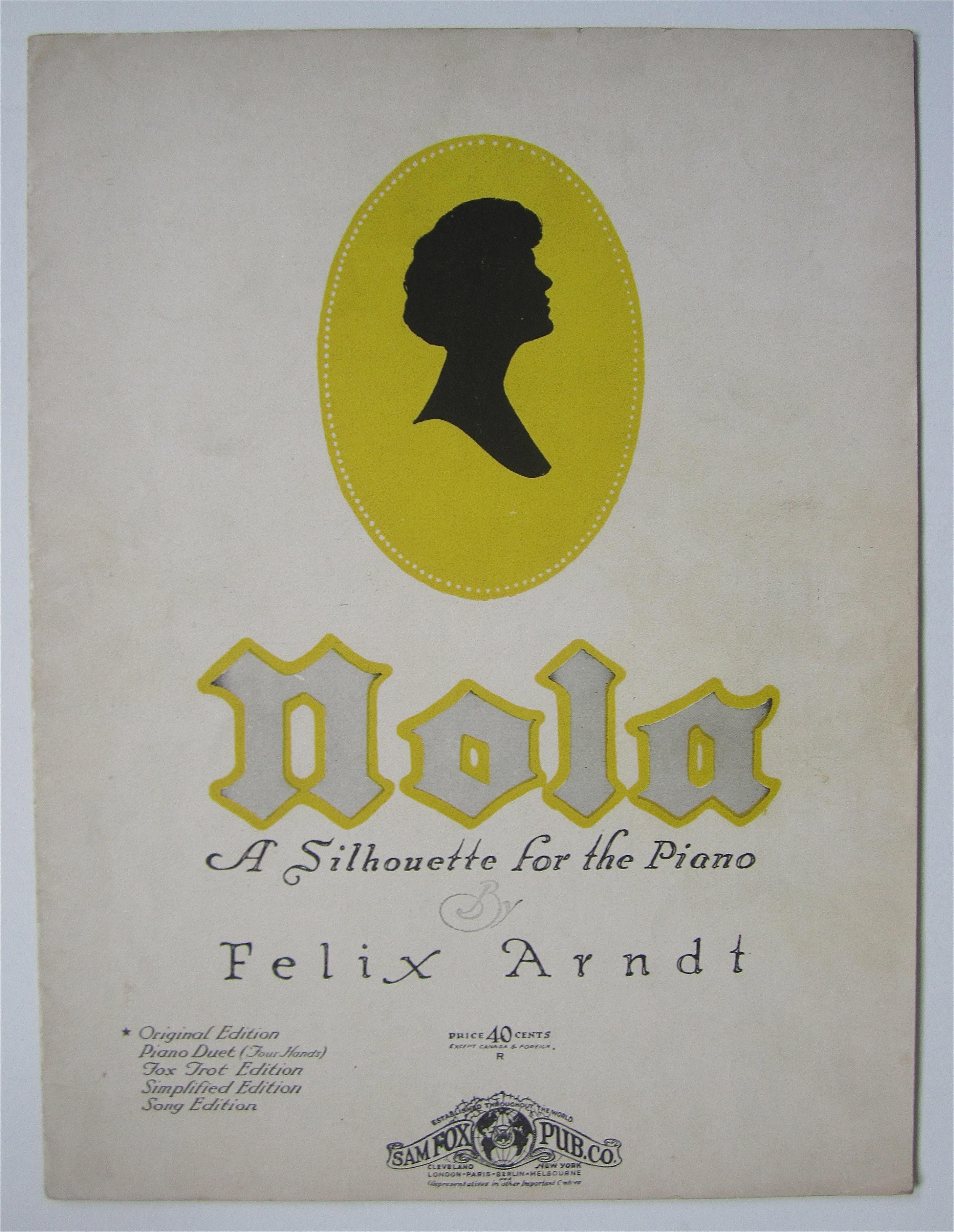 Sheet Music For 1926 Nola