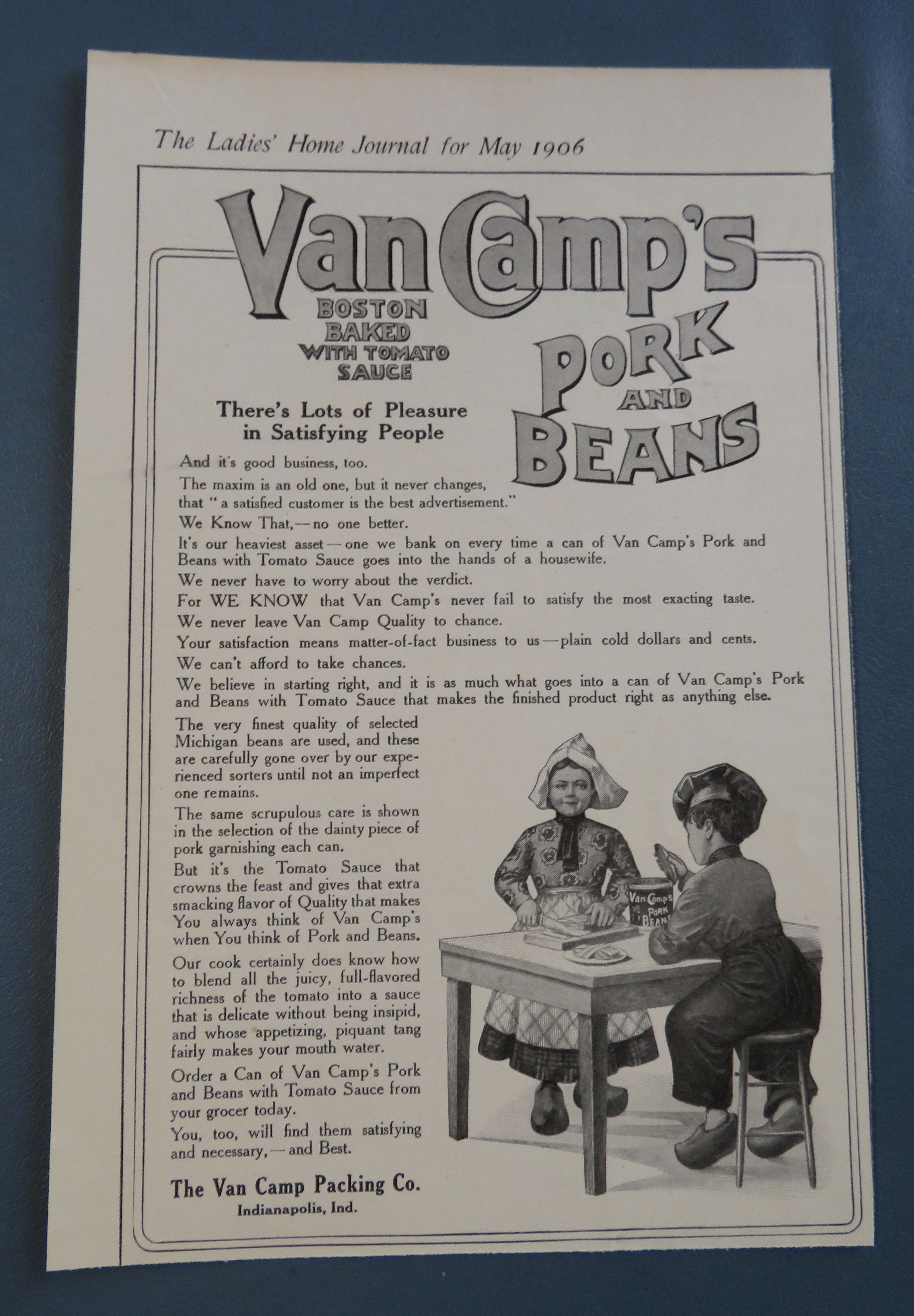 1906 Van Camp's Pork & Beans with Woman Cooking