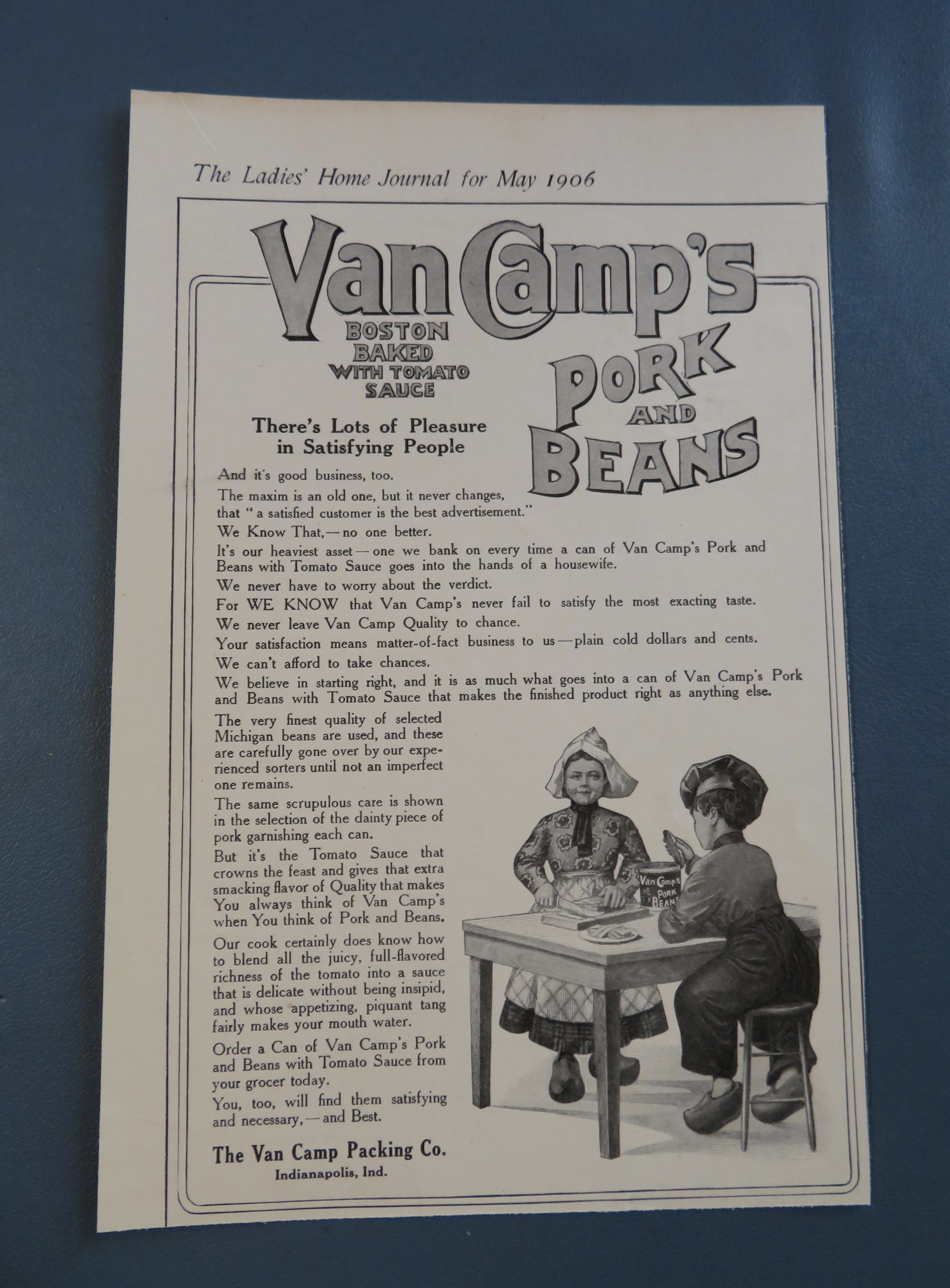 1906 Van Camp's Pork & Beans with Woman Cooking