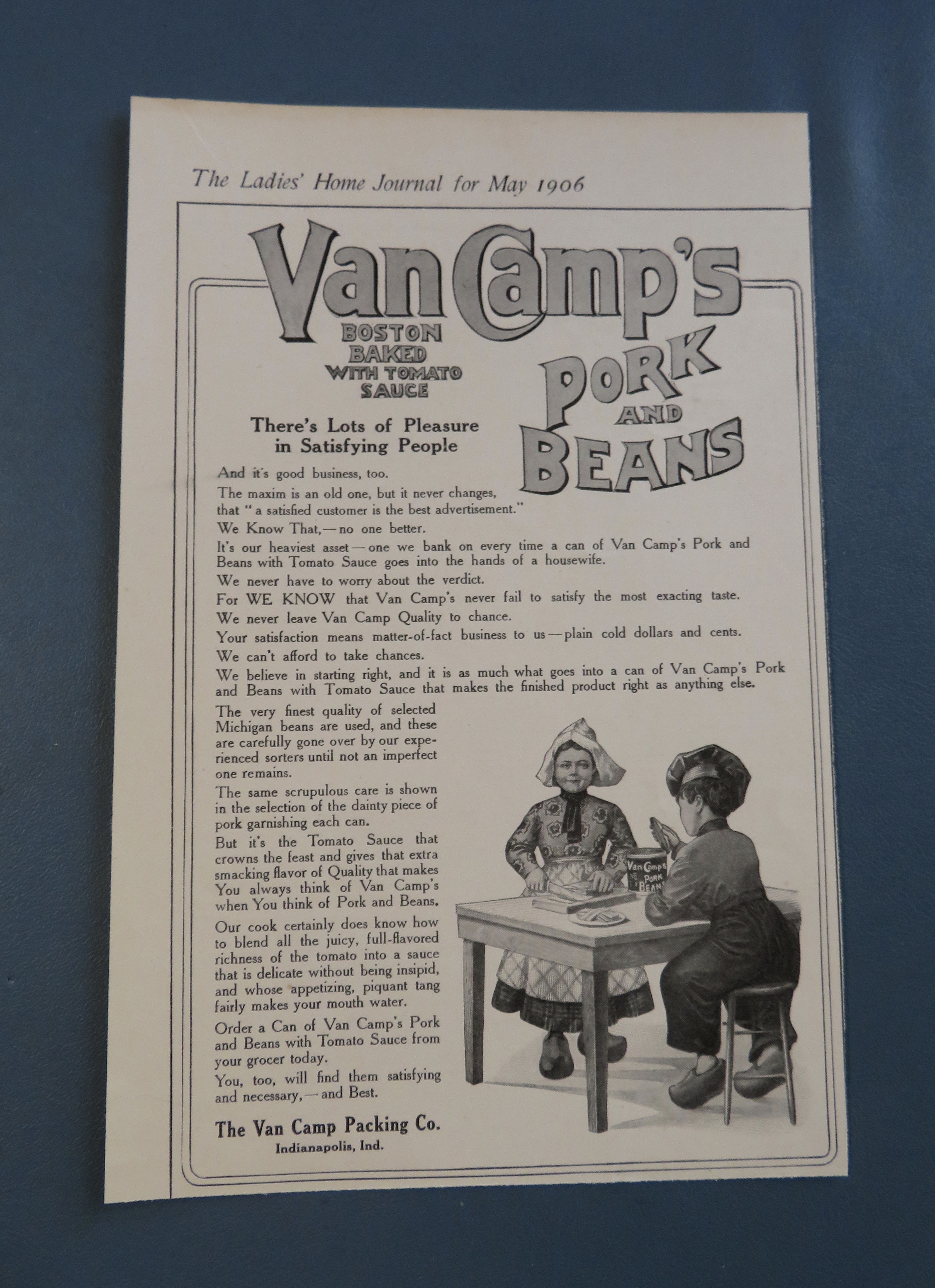 1906 Van Camp's Pork & Beans with Woman Cooking