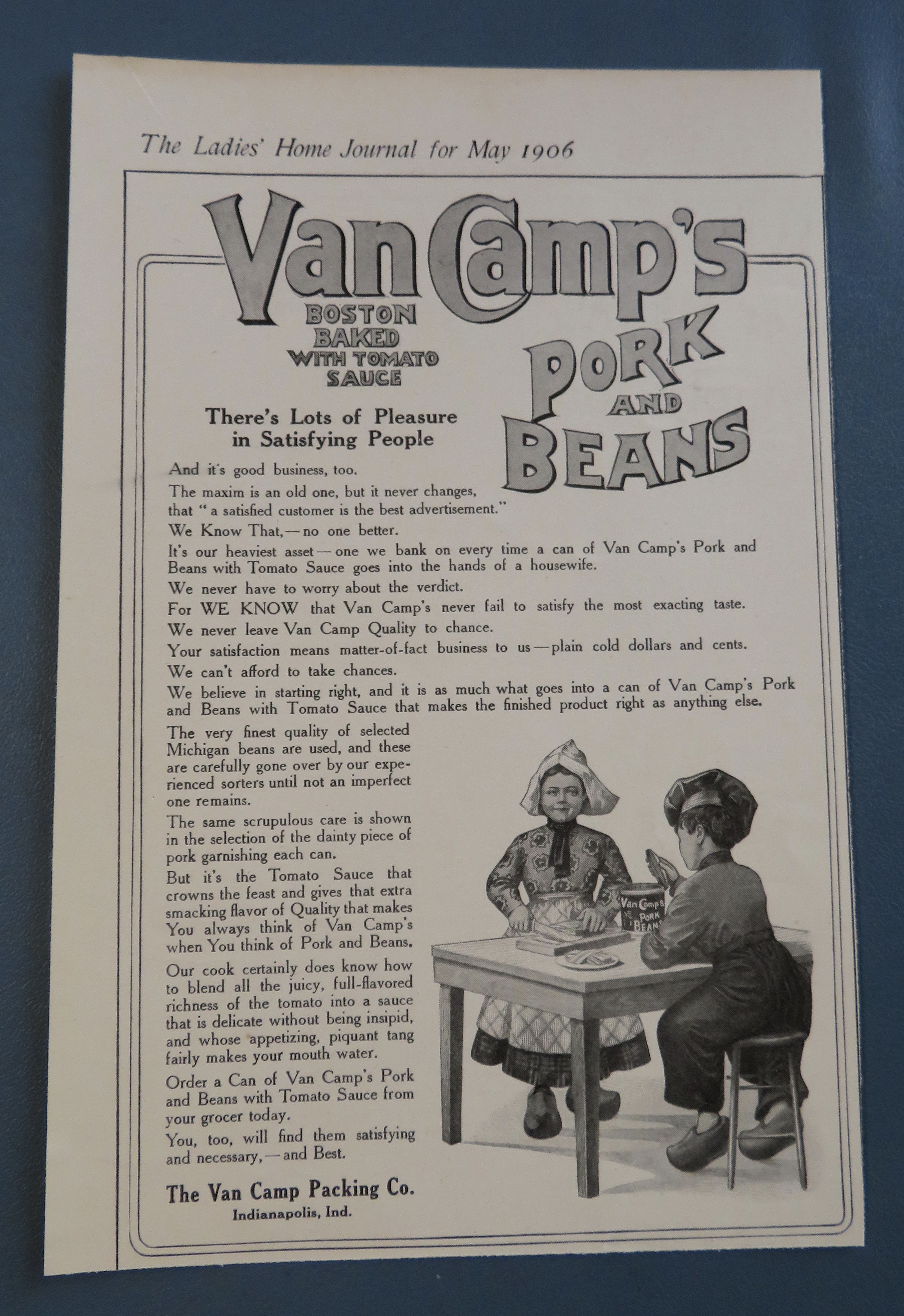 1906 Van Camp's Pork & Beans with Woman Cooking