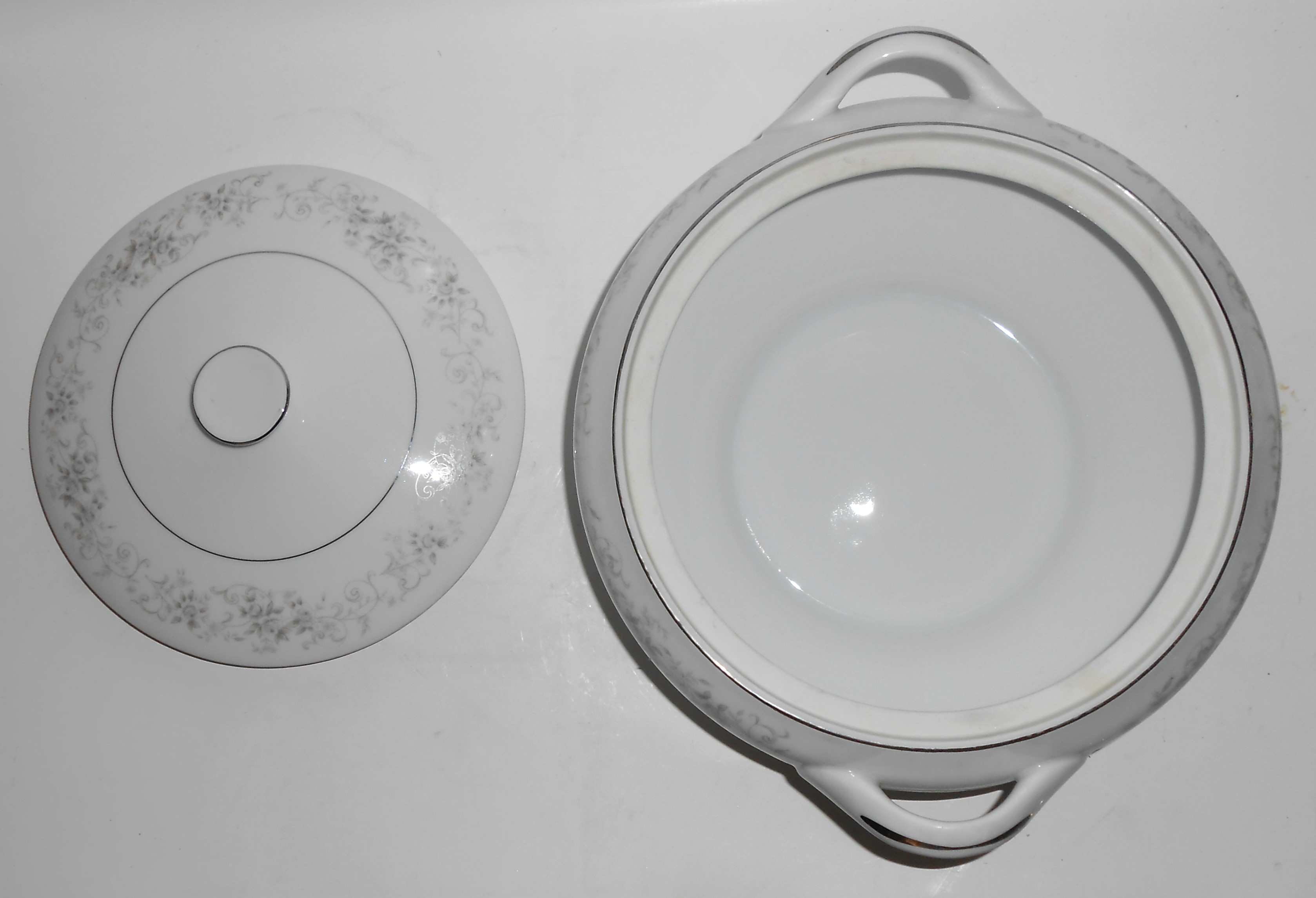 Camelot Porcelain China Platinum Band Carrousel Covered