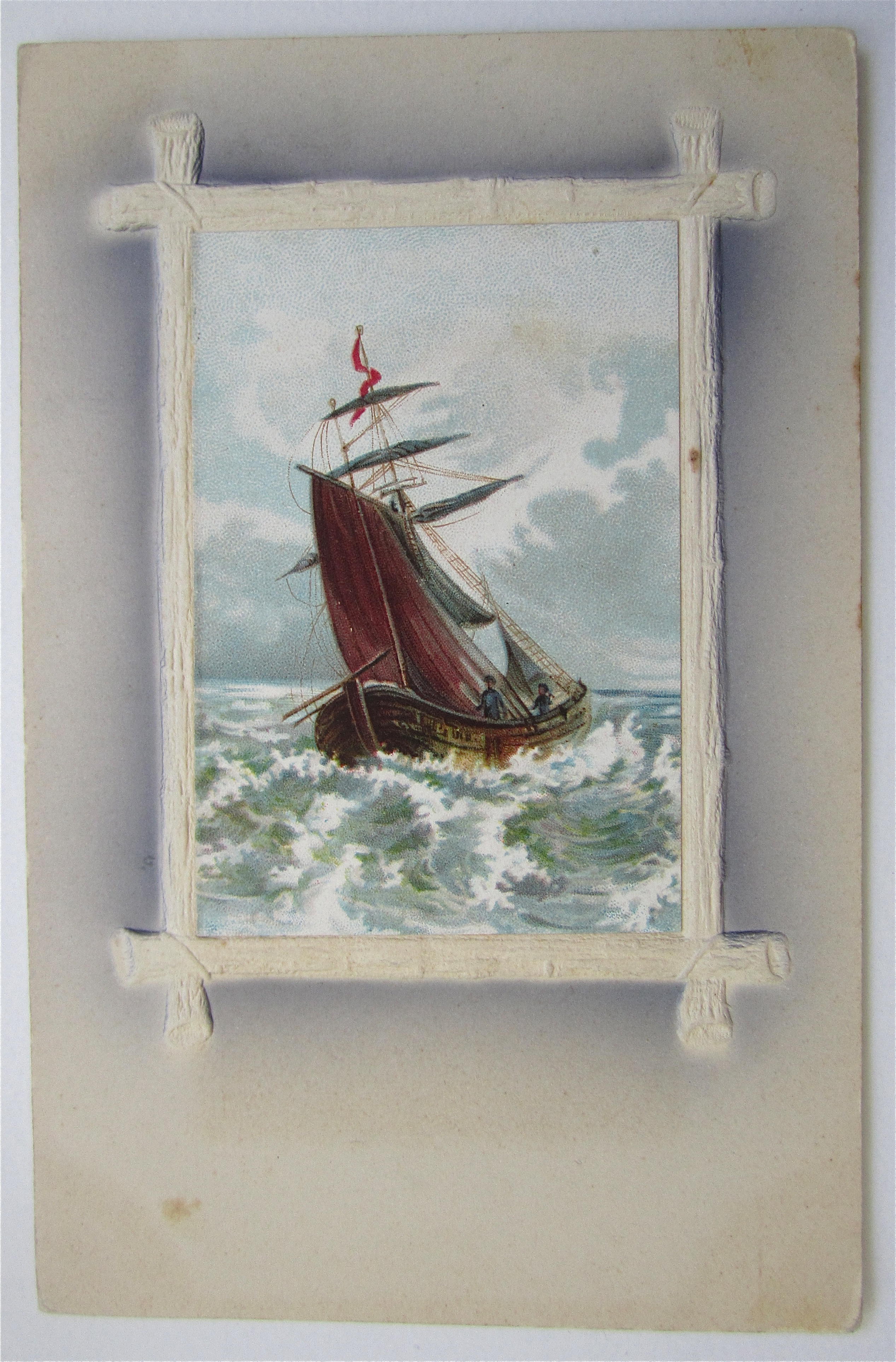 Boat Sailing In Rapid Water Postcard