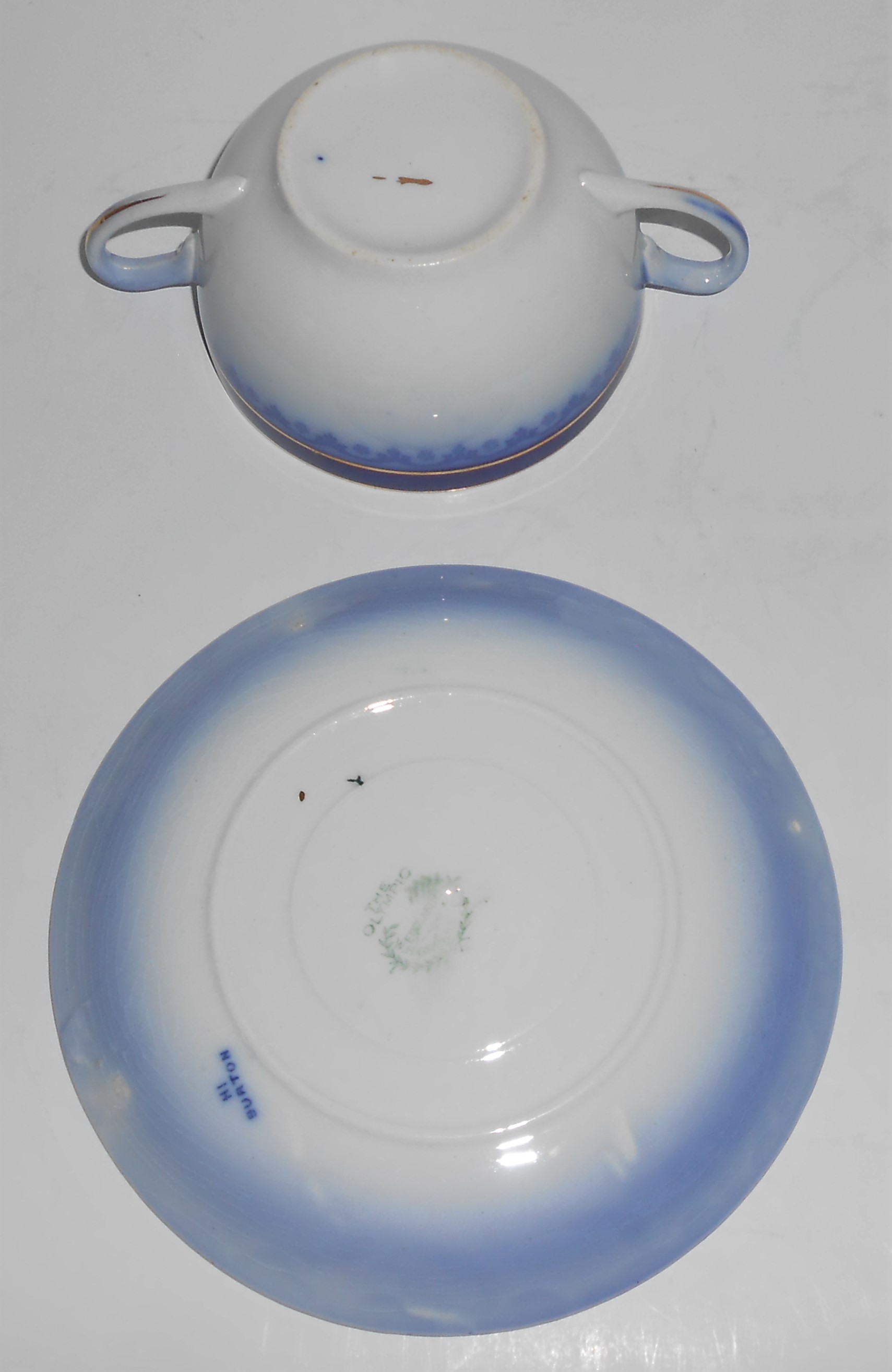 Vintage Grindley Flow Blue Olympic / Burton Cream Soup