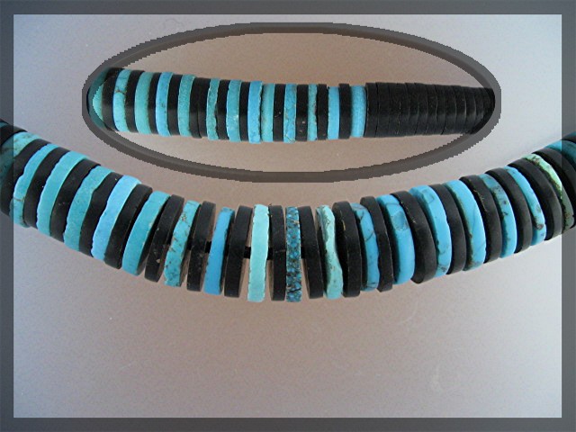 Santo Domingo Turquoise and Jet By Chery Crespin