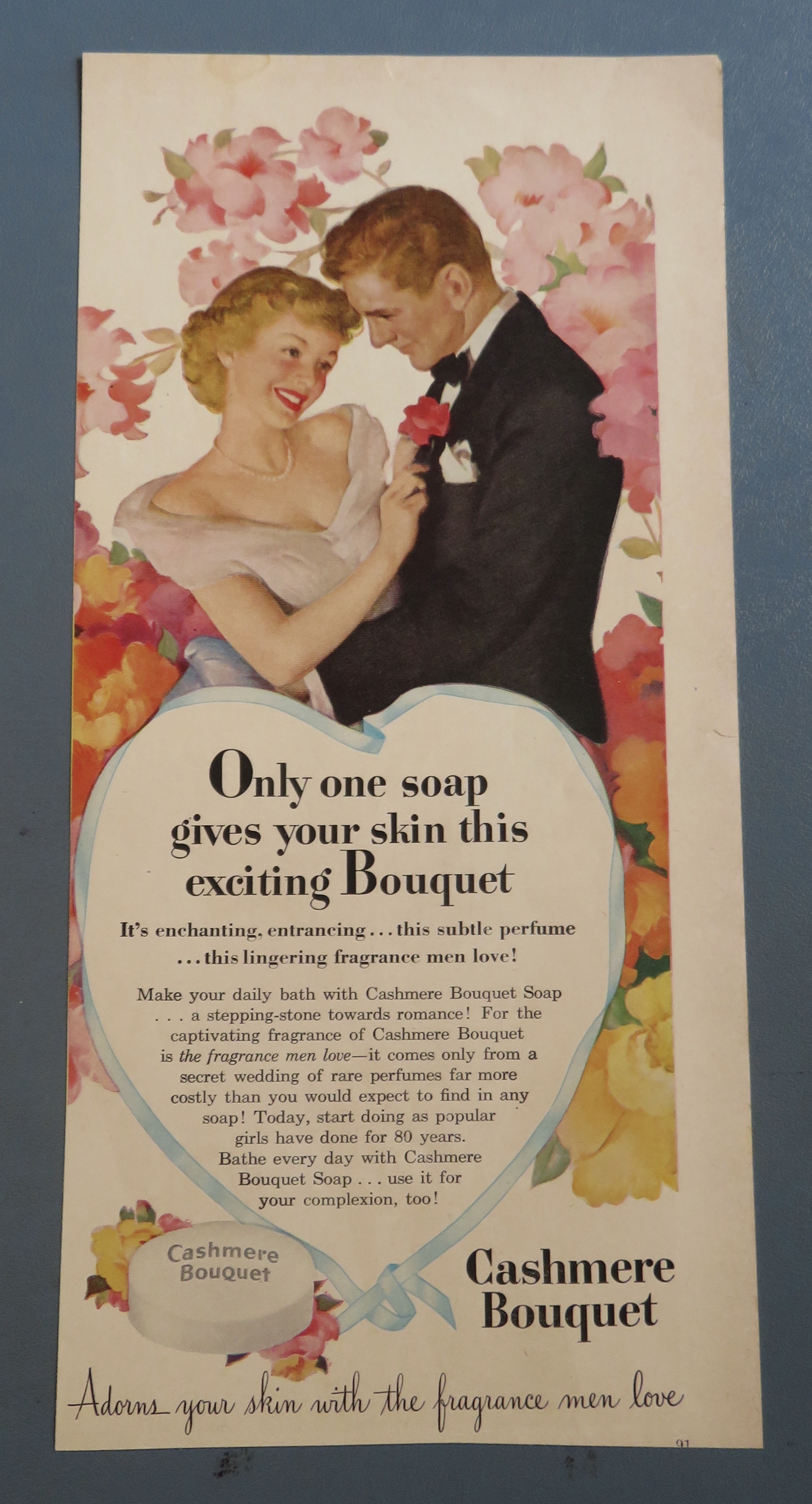 1949 Cashmere Bouquet Soap with Lovely Woman & Man