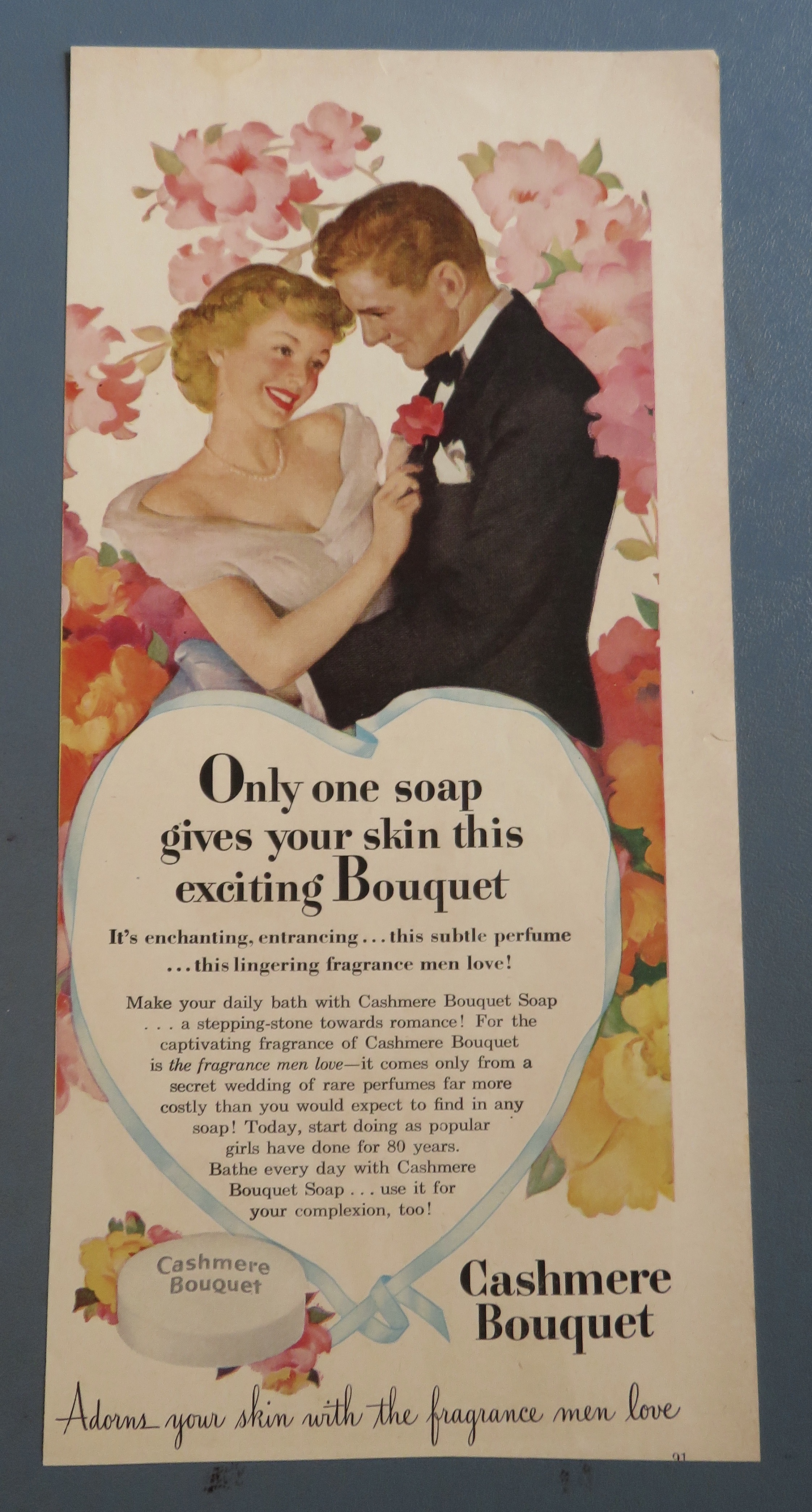 1949 Cashmere Bouquet Soap with Lovely Woman & Man