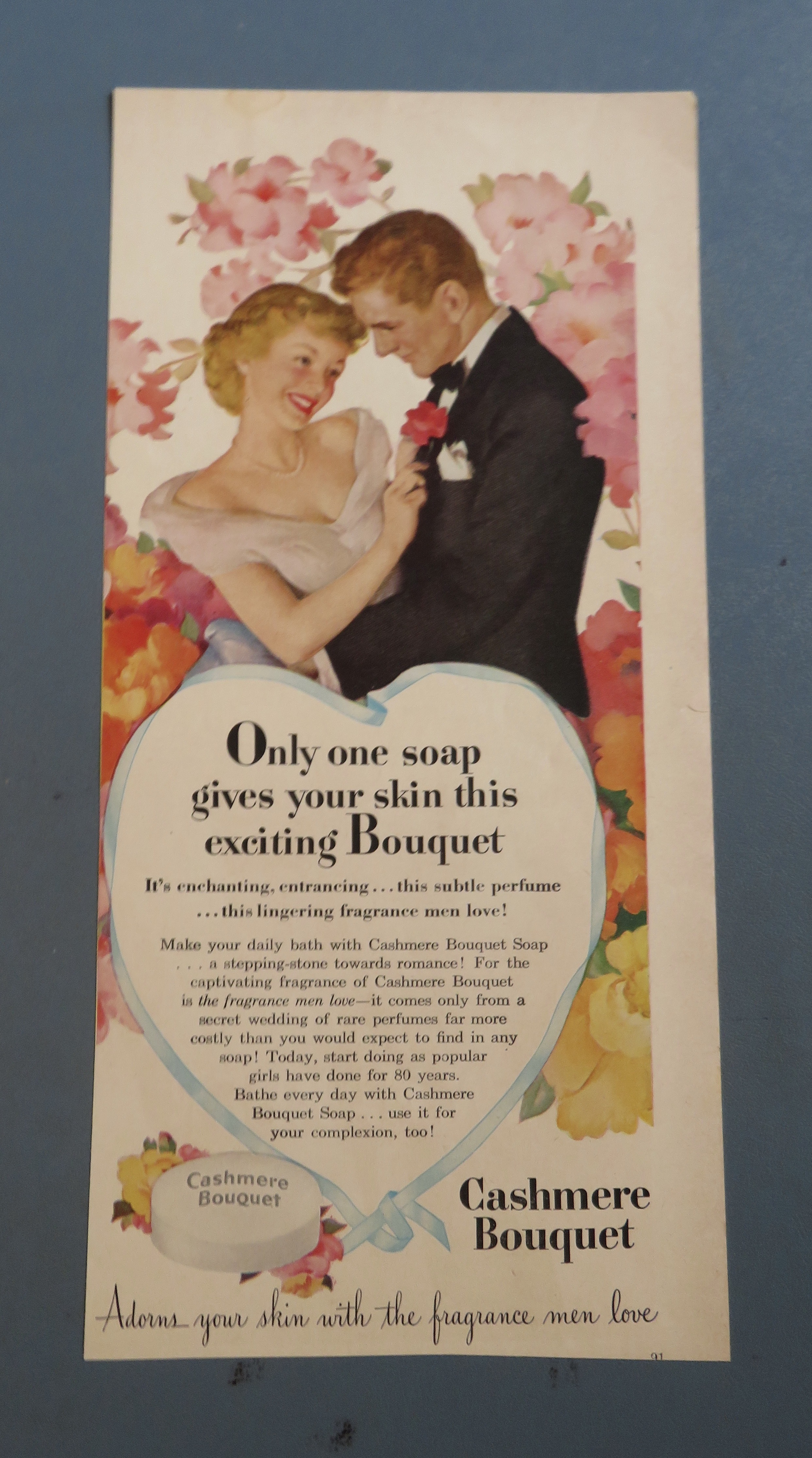 1949 Cashmere Bouquet Soap with Lovely Woman & Man