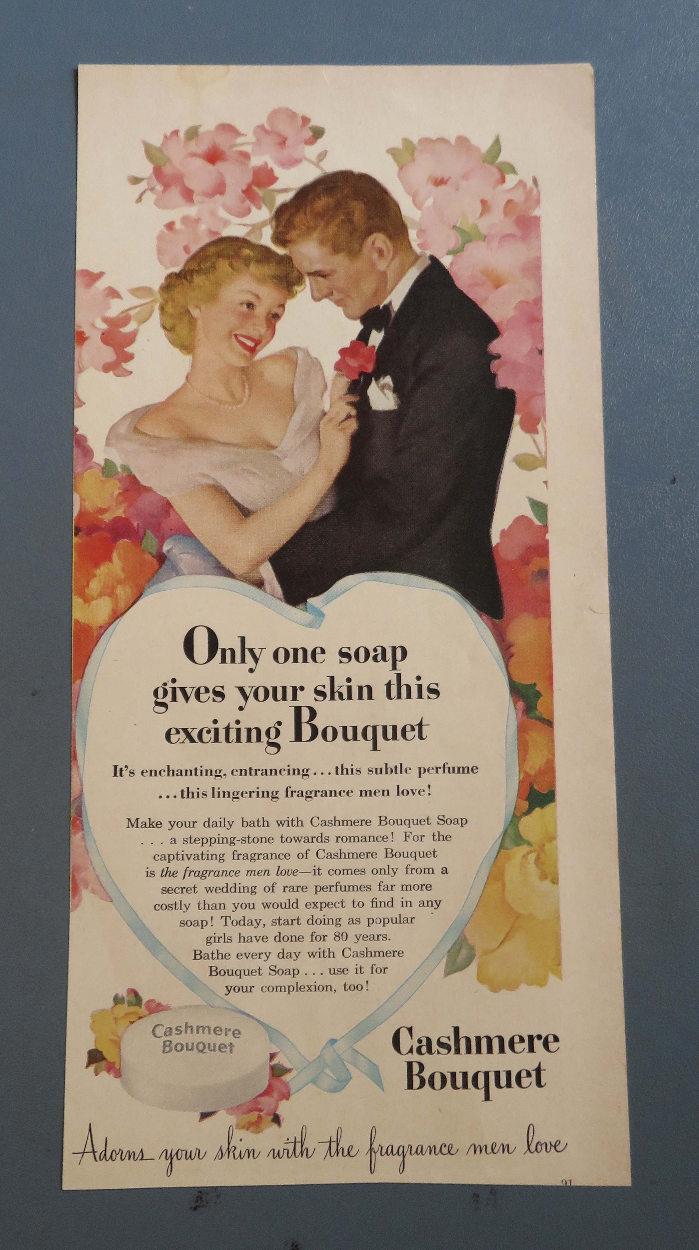 1949 Cashmere Bouquet Soap with Lovely Woman & Man