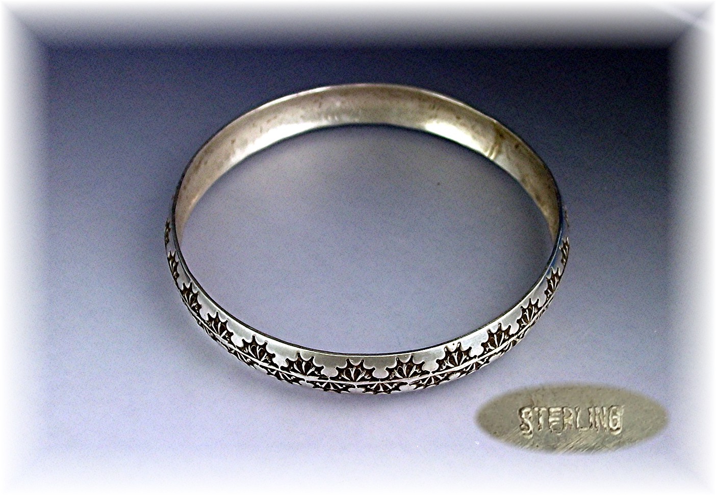Native American Sterling Silver Bangle Bracelet