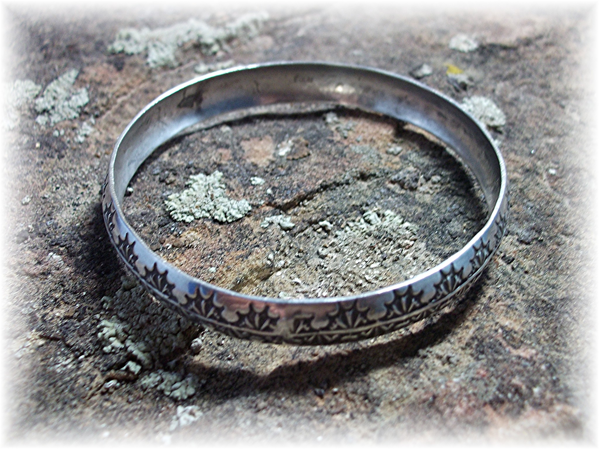 Native American Sterling Silver Bangle Bracelet