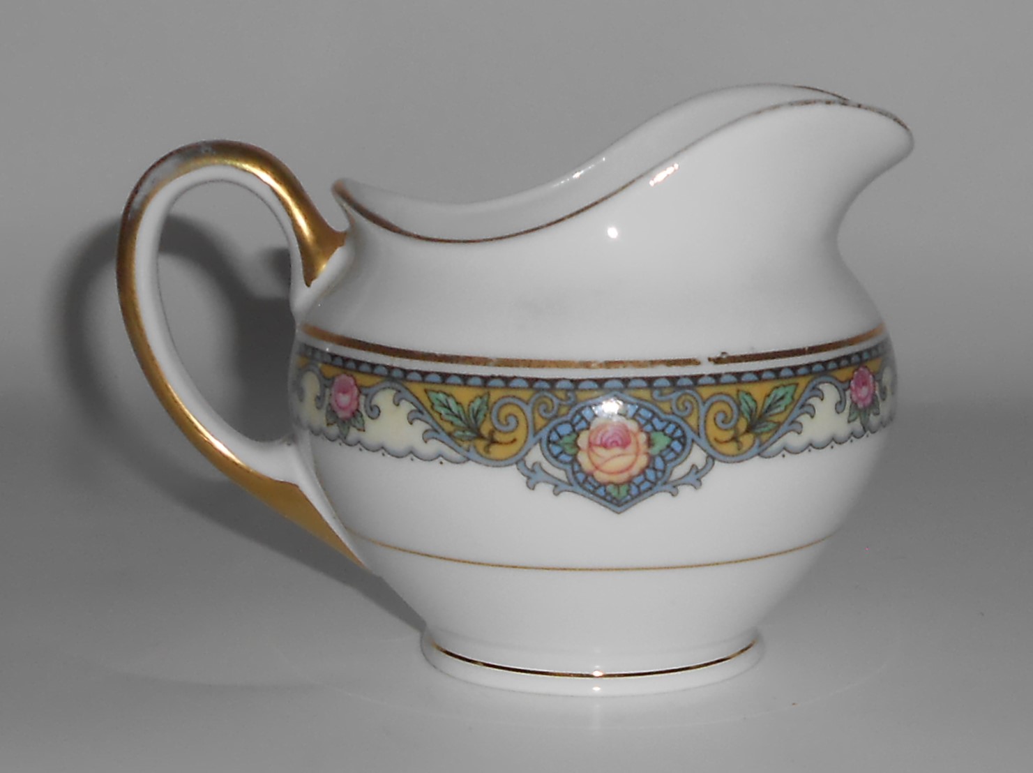 Eamag Porcelain China Bavaria EAM16 Yellow Band Pink Ro