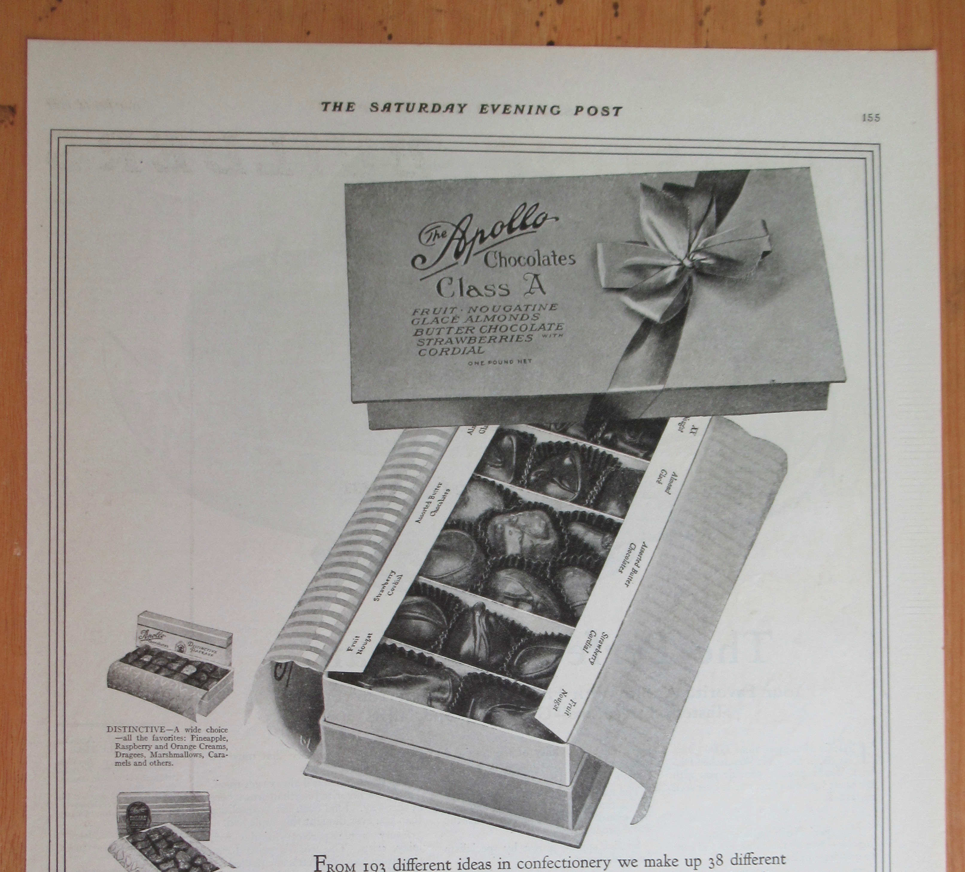 1922 Apollo Chocolates with a Box of Chocolates