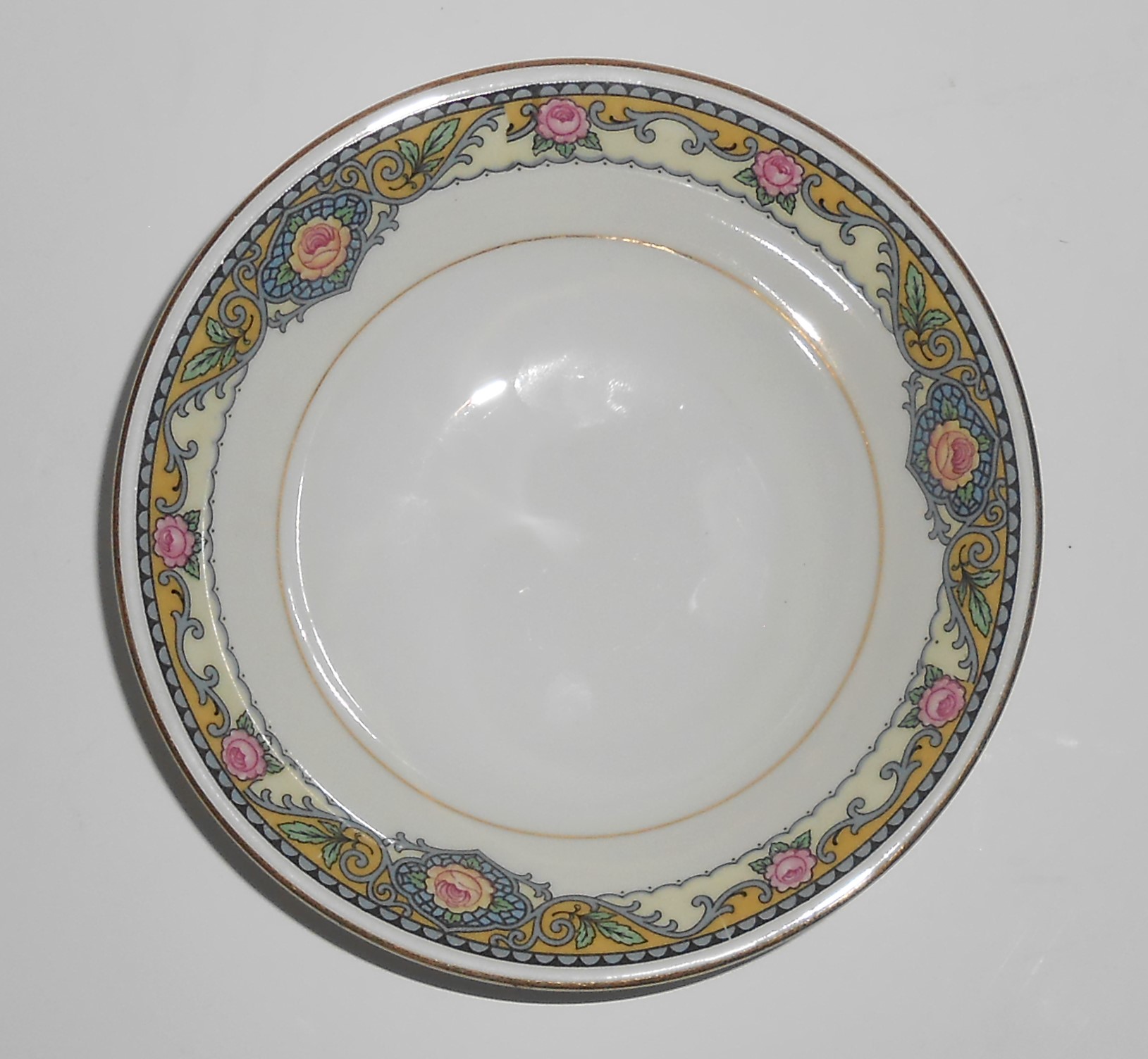 Eamag Porcelain China Bavaria EAM16 Yellow Band Pink Ro