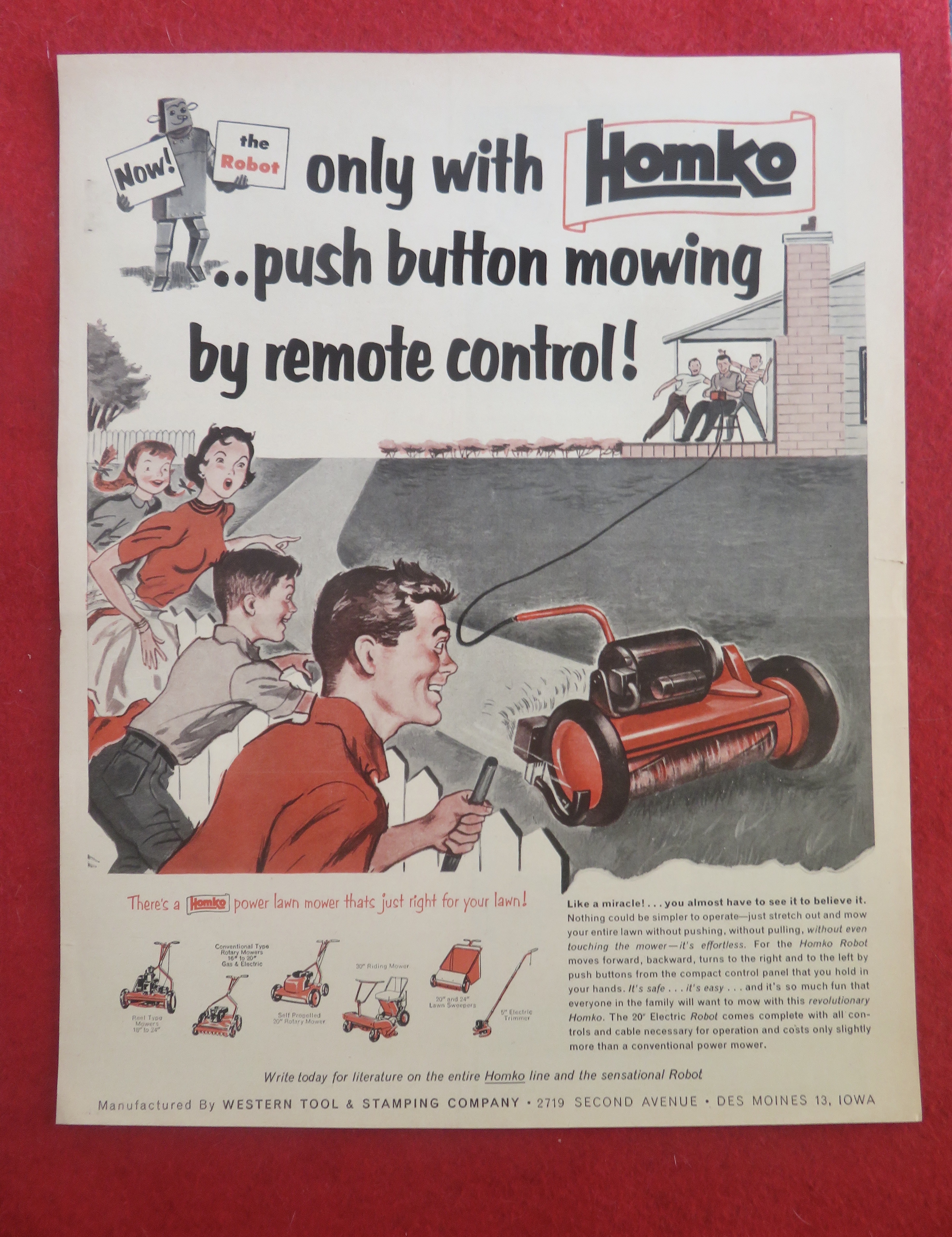 1950's Homko Mowing with Man Remote Control Mowing
