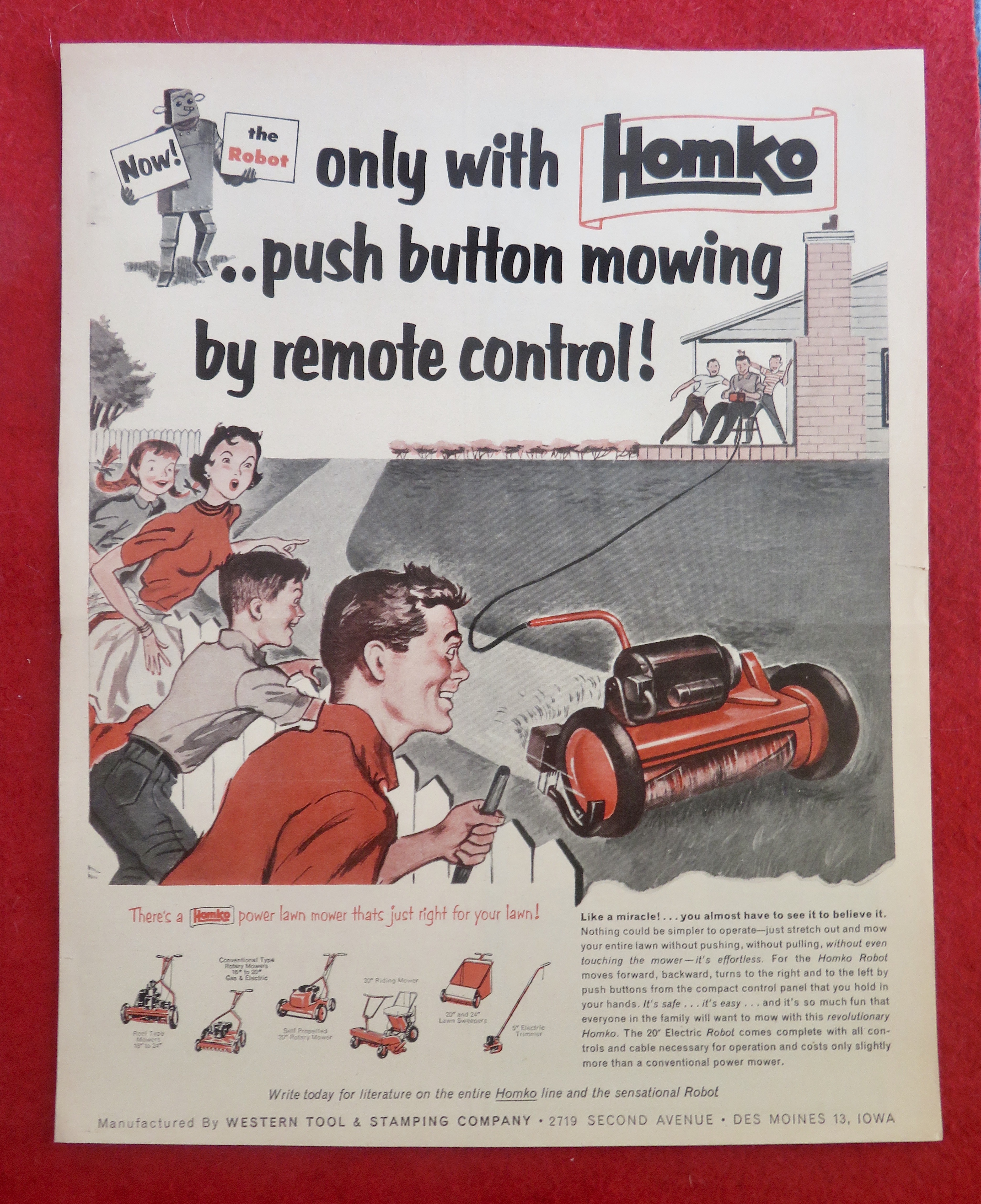 1950's Homko Mowing with Man Remote Control Mowing