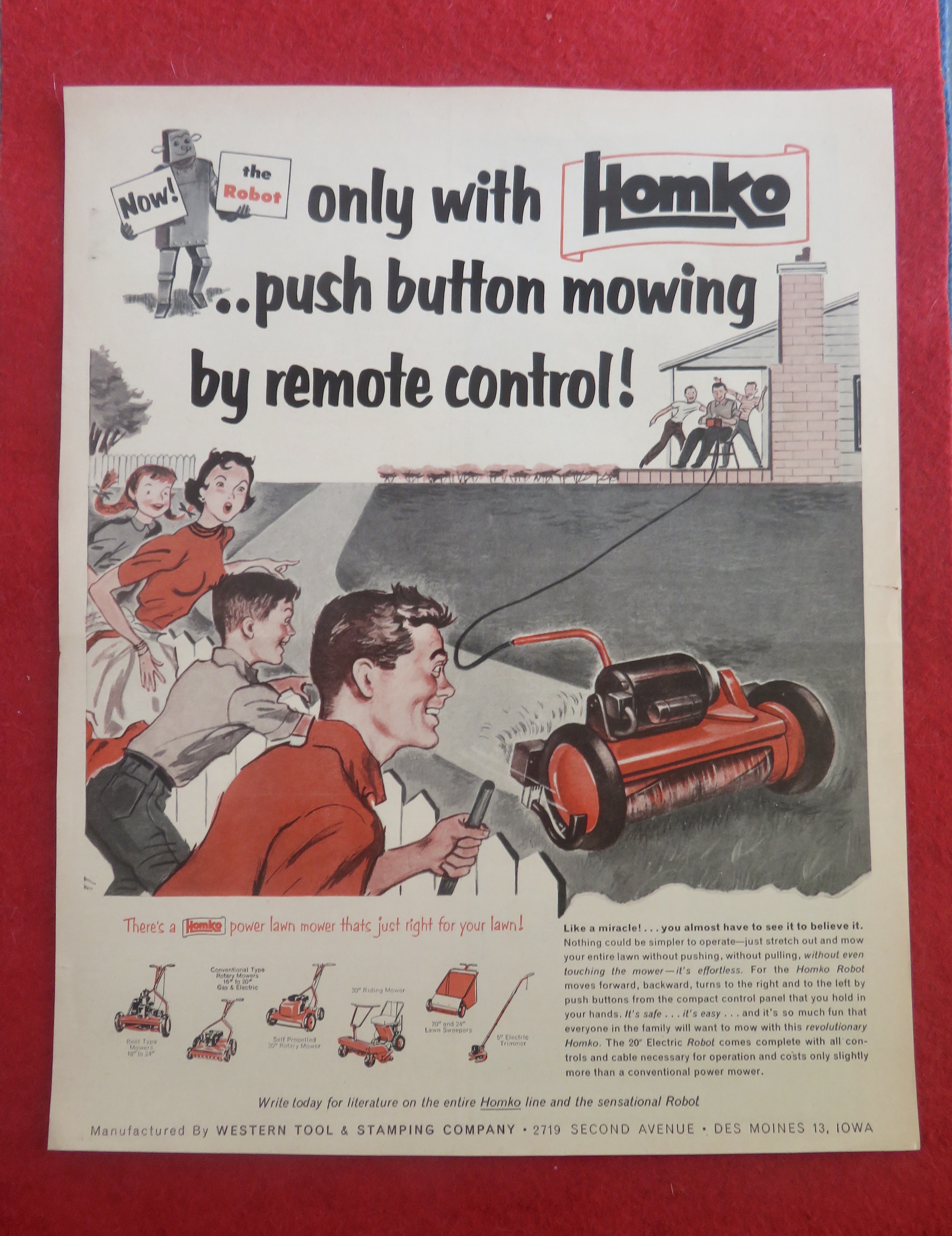 1950's Homko Mowing with Man Remote Control Mowing