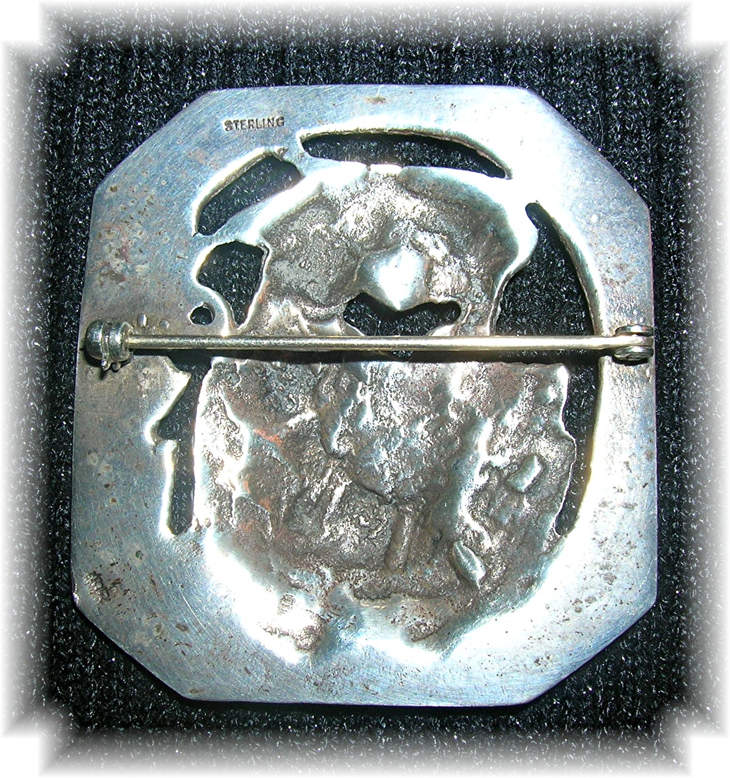 Sterling Silver Large Cameo Brooch Pin