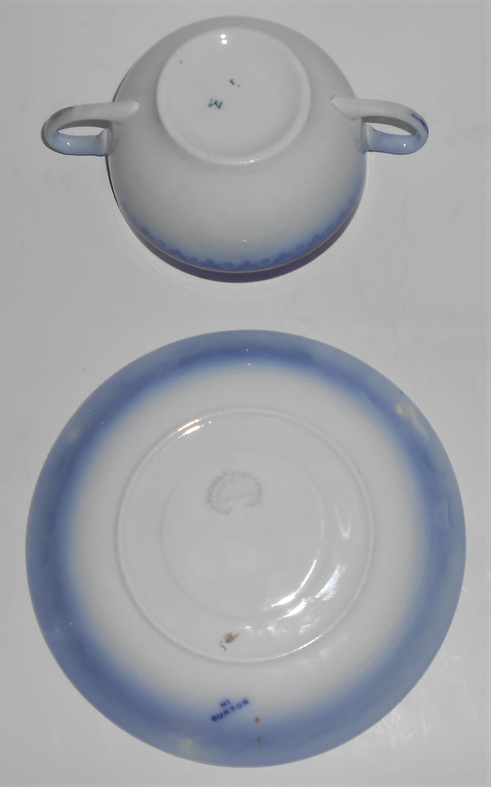 Vintage Grindley Flow Blue Olympic / Burton Cream Soup
