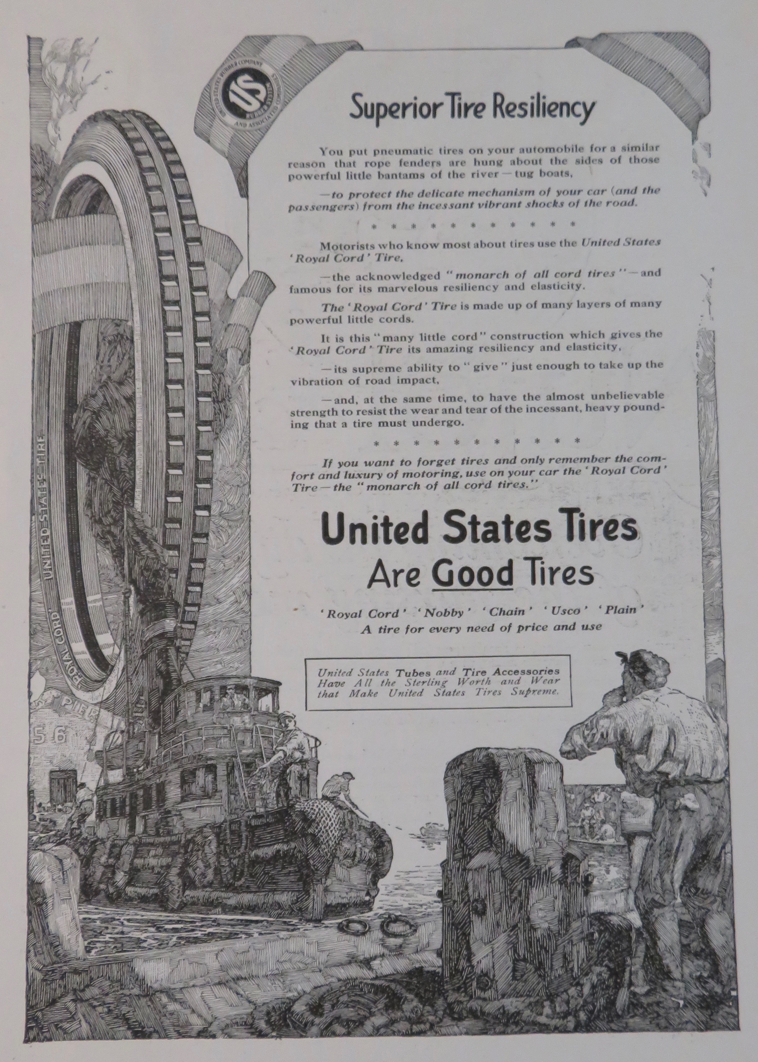 1917 United States Tires with Superior Tire Resiliency