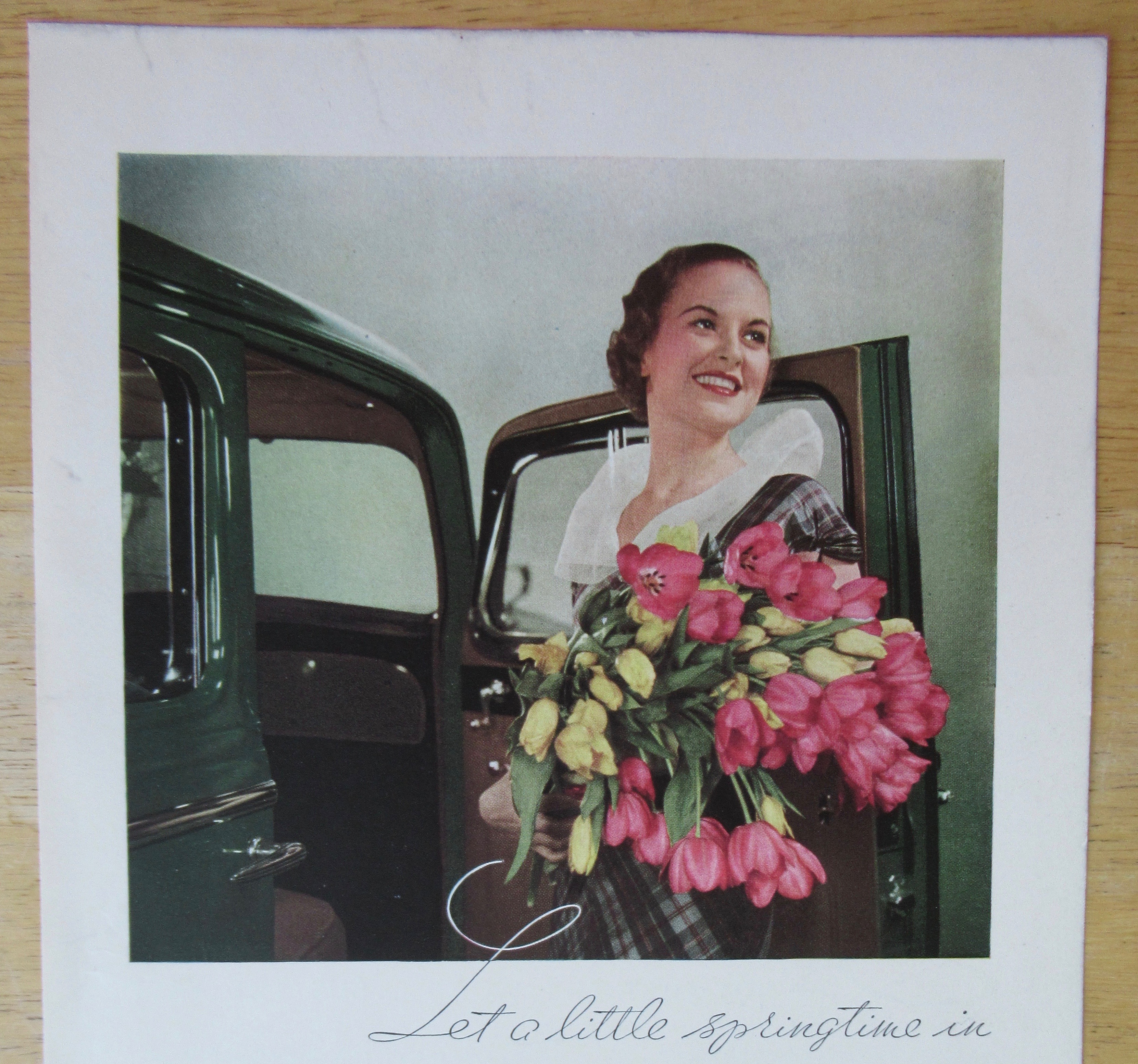 1934 Body By Fisher with Woman Holding Flowers